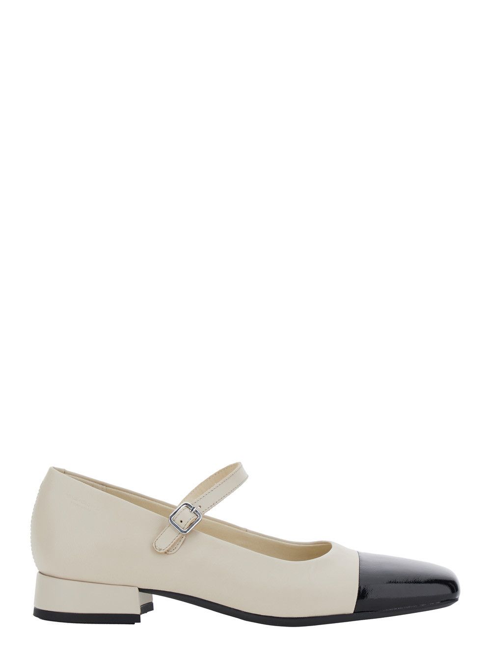 Vagabond 'Debby' White and Black Slingback Pump with Adjustable Strap in Leather Woman Size US 8 / IT 38 - 1 Thumbnail