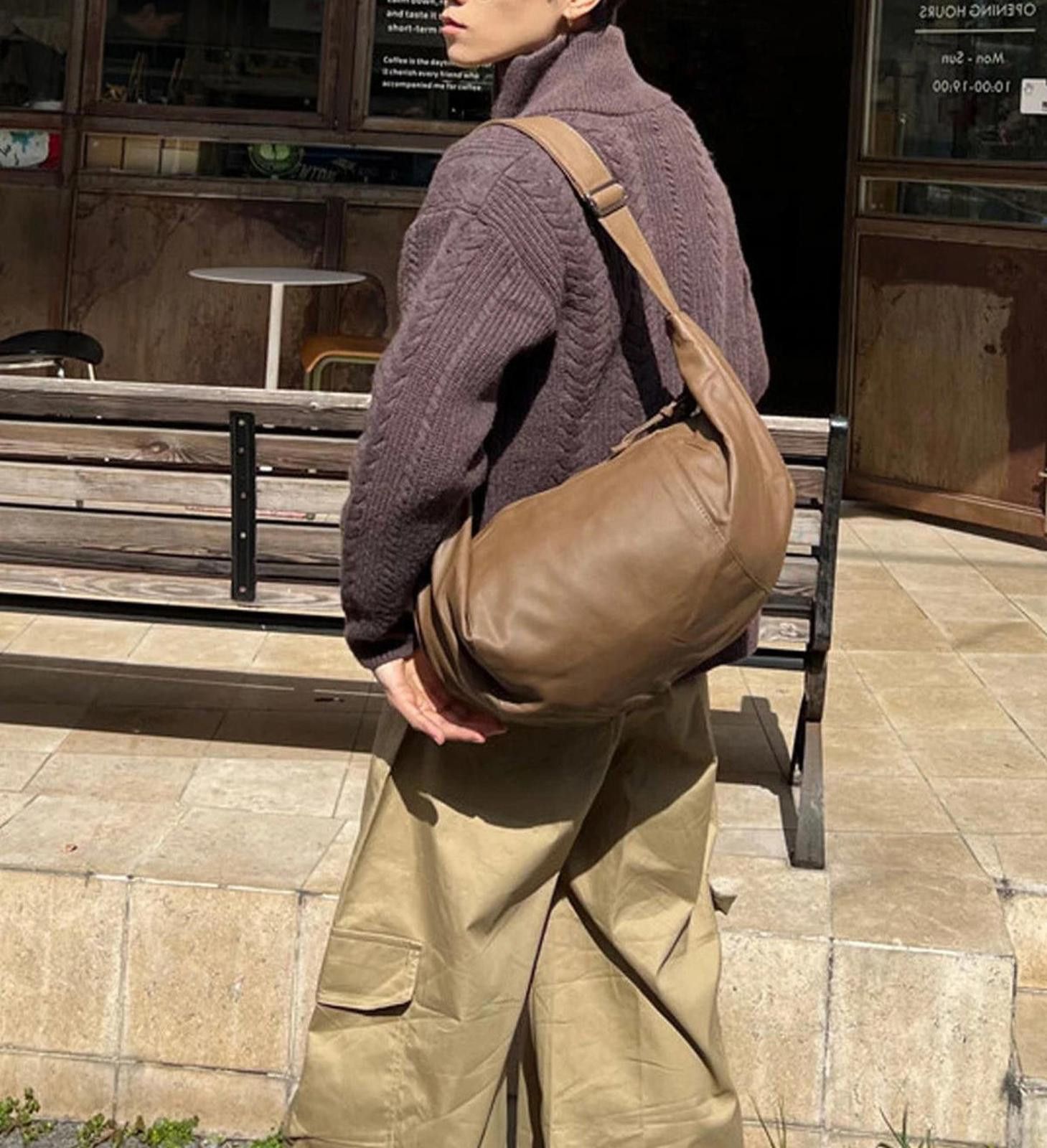 Leather Brown Leather Crossbody Bag, Casual Shoulder Bag Size ONE SIZE - 2 Thumbnail