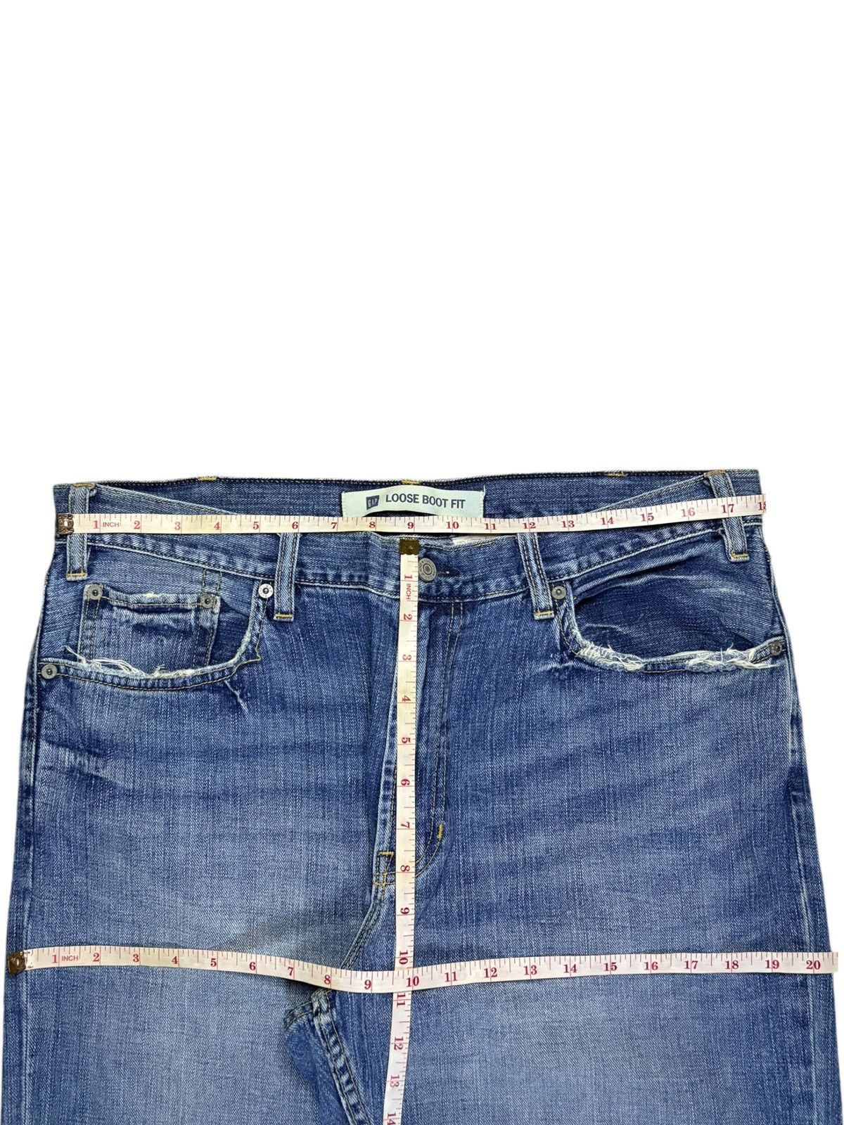 Gap Vintage Gap Faded Wash Distressed Flare Bootcut Jeans Size US 36 / EU 52 - 13 Thumbnail