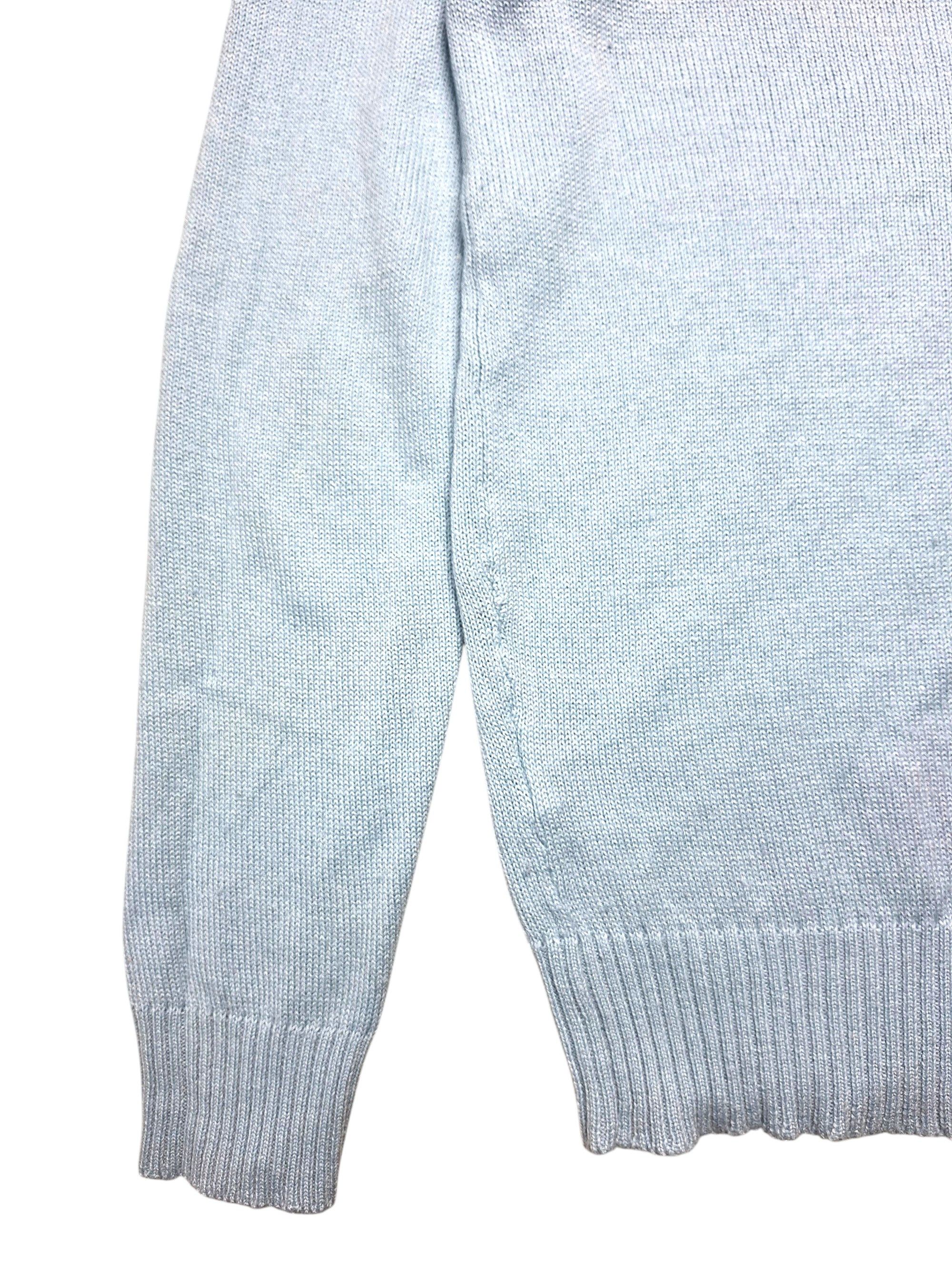 Agnona AGNONA Cashmere Silk Knit Sweater Ice Blue 48 Medium Luxury Size US M / EU 48-50 / 2 - 7 Thumbnail