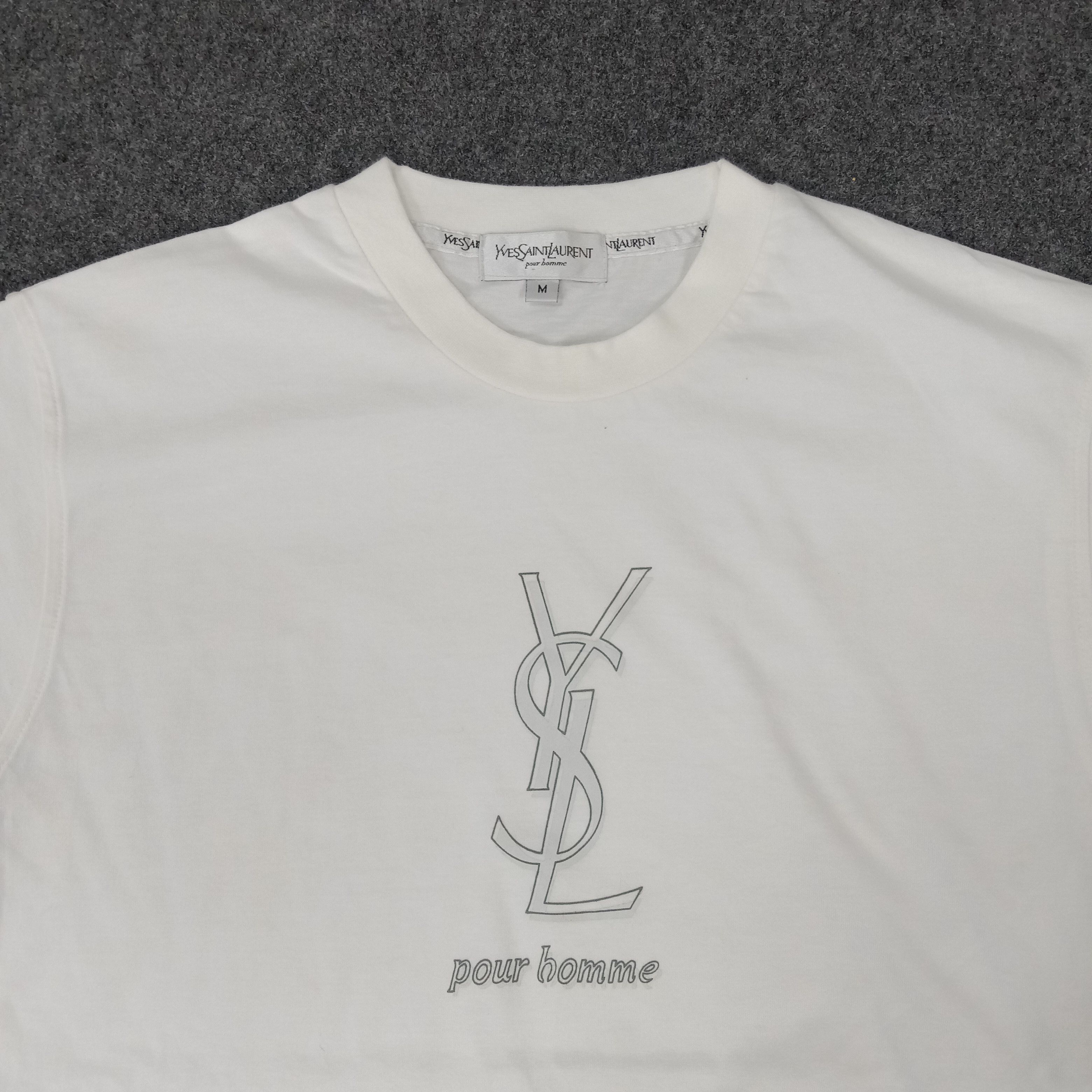 Vintage Yves Saint Laurent Italian Brand Center Logo Tshirt Size US M / EU 48-50 / 2 - 2 Thumbnail