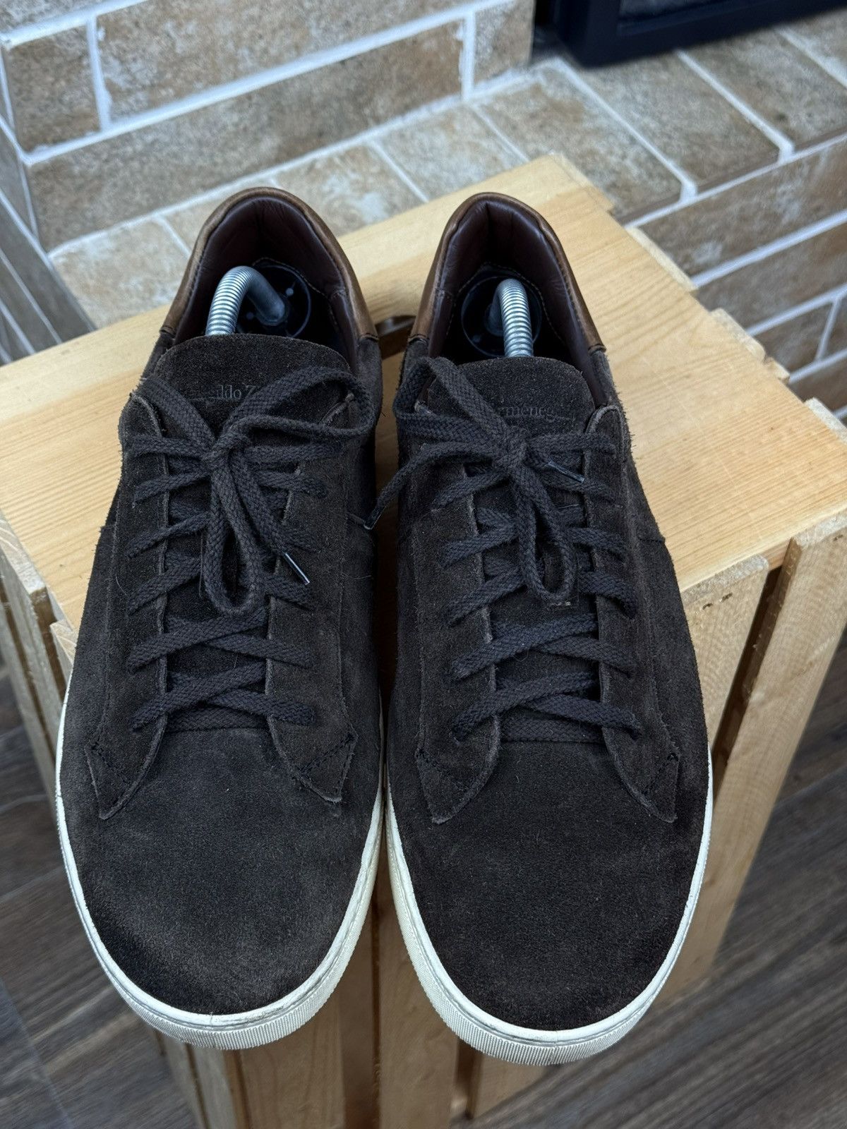 Ermenegildo Zegna Ermenegildo Zegna Brown Suede Low Top Sneakers Shoes Size US 9 / EU 42 - 8 Thumbnail