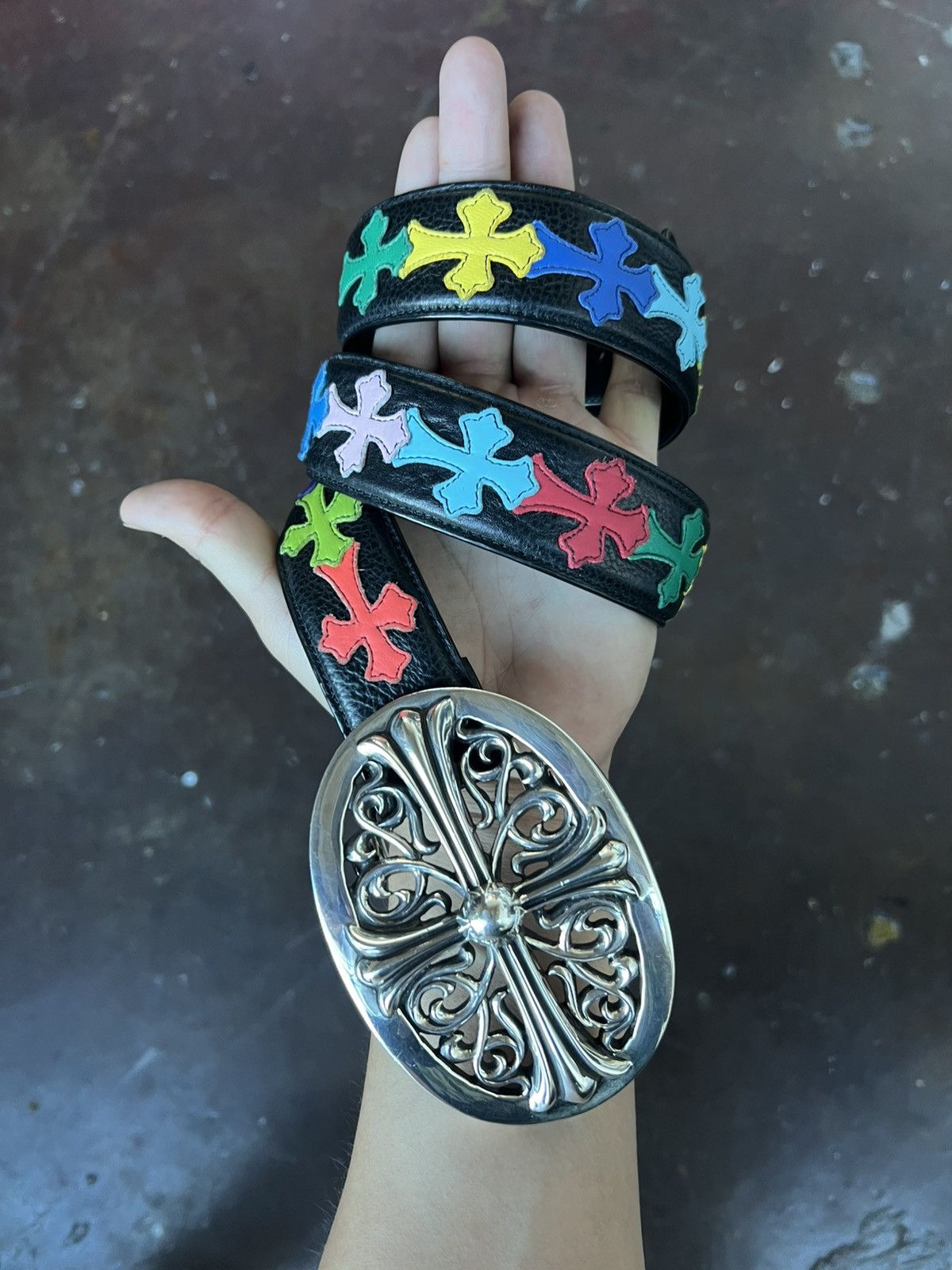 Chrome Hearts SOLD Chrome Hearts Multi Colored Belt Strap with Oval XL Size ONE SIZE - 1 Thumbnail