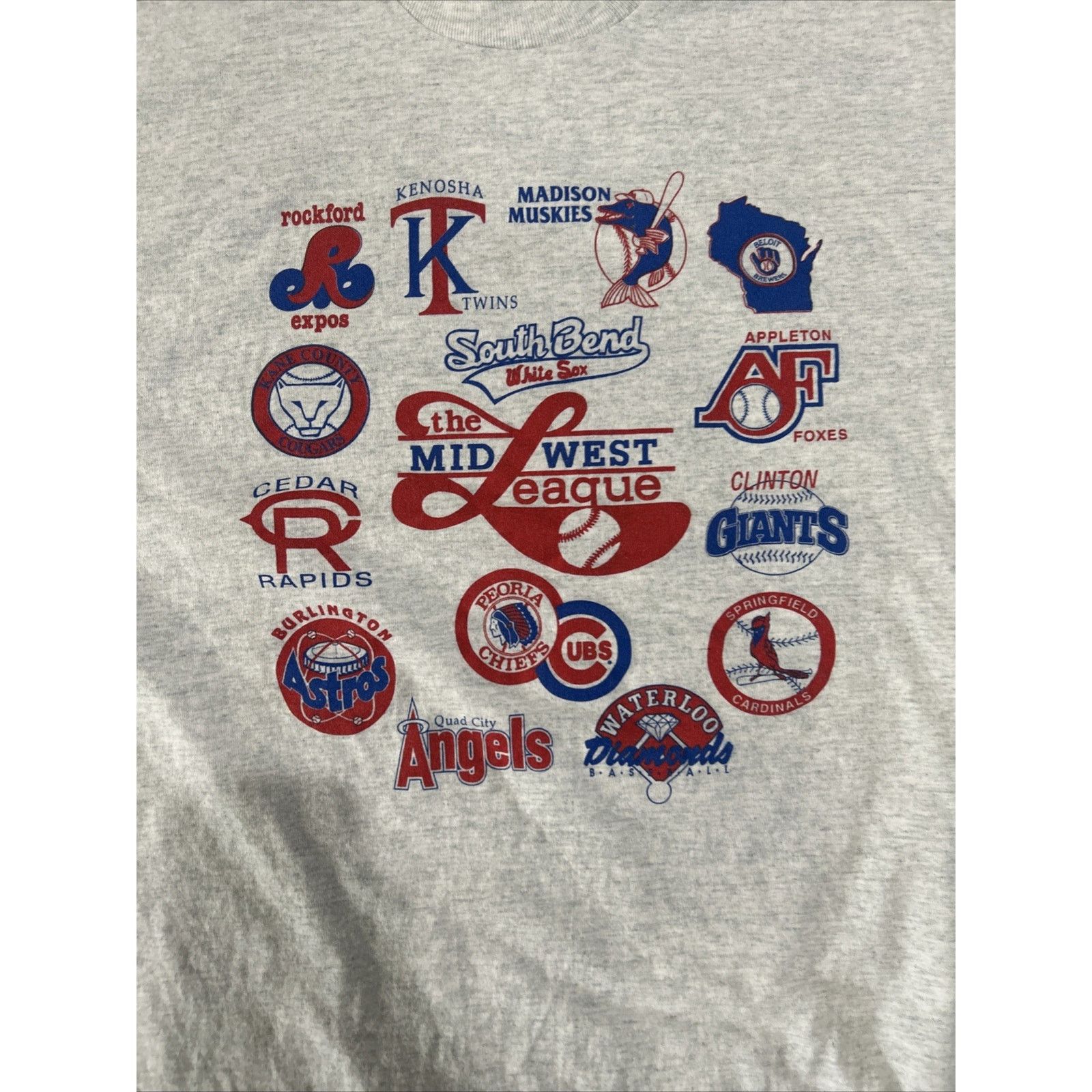 Fruit Of The Loom Vintage 1991 Midwest League Teams Gray T-Shirt XXL Size US XXL / EU 58 / 5 - 2 Thumbnail