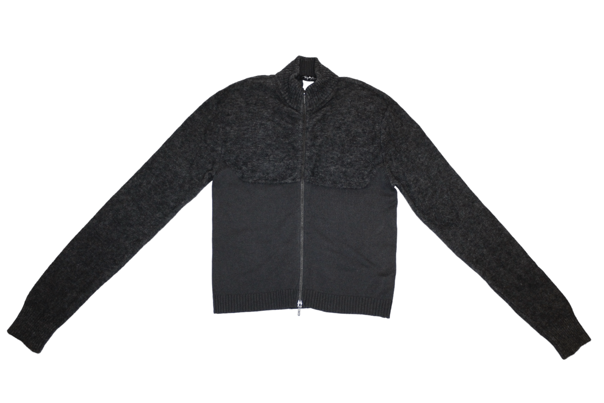 Thierry Mugler 💥 Thierry Mugler Paris Full Zip Mohair Wool Blend Sweater Size US L / EU 52-54 / 3 - 9 Thumbnail