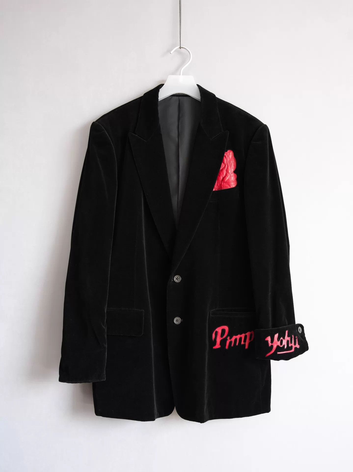 Yohji Yamamoto Yohji Yamamoto 03AW Black Velvet Rose Leather Jacket Size US L / EU 52-54 / 3 - 1 Thumbnail
