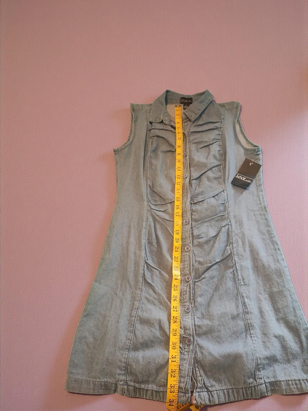 Other Love by Chelsey Size Large Blue Jean Sleeveless Dress Size L / US 10 / IT 46 - 8 Thumbnail