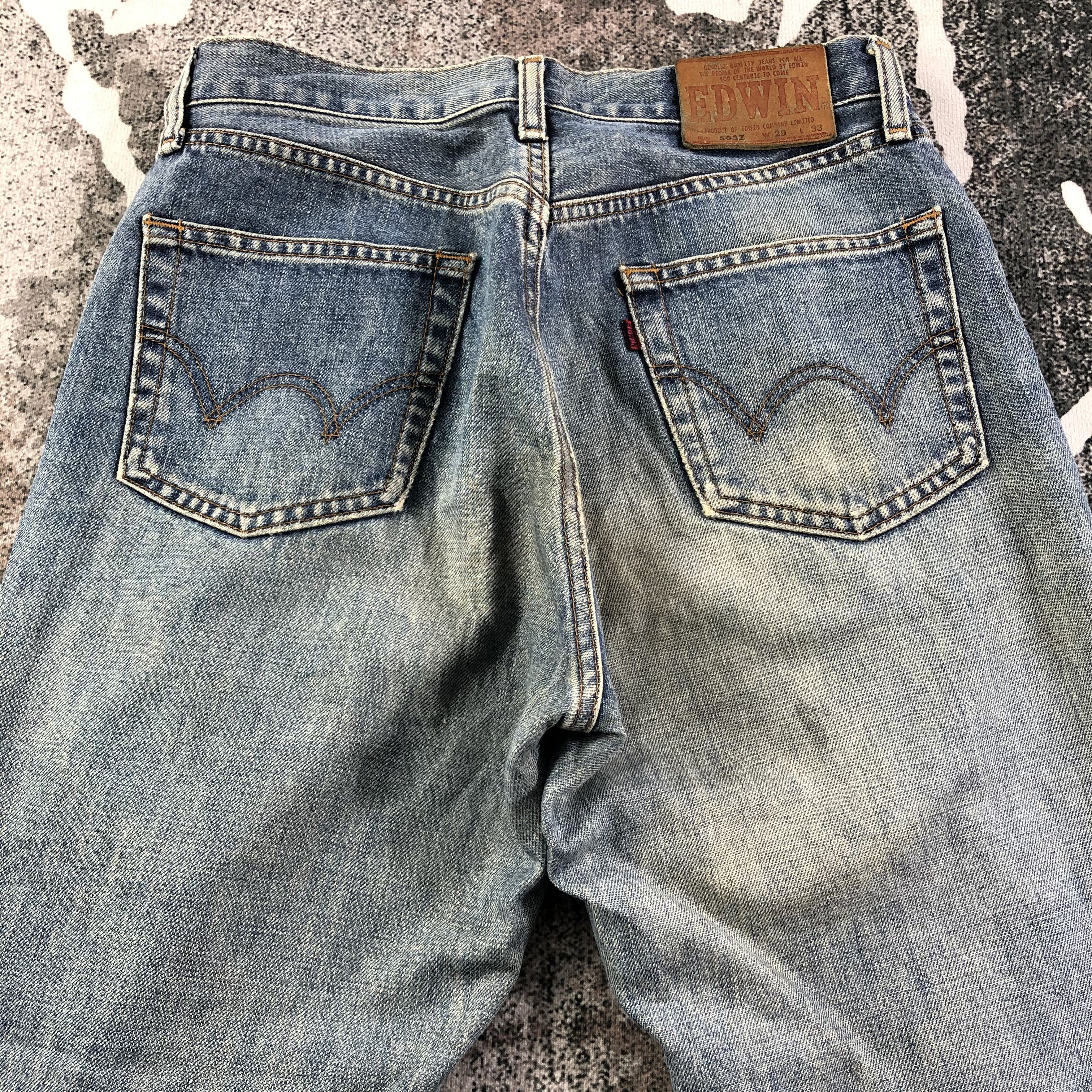 Edwin Vintage Edwin 503Z Jeans Distressed Denim KJ1503 Size US 29 - 4 Thumbnail