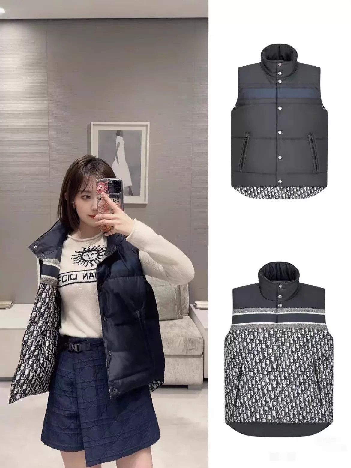 Dior Dior Oblique Reversible Streetwear Vest XS Size XS / US 0-2 / IT 36-38 - 7 Thumbnail