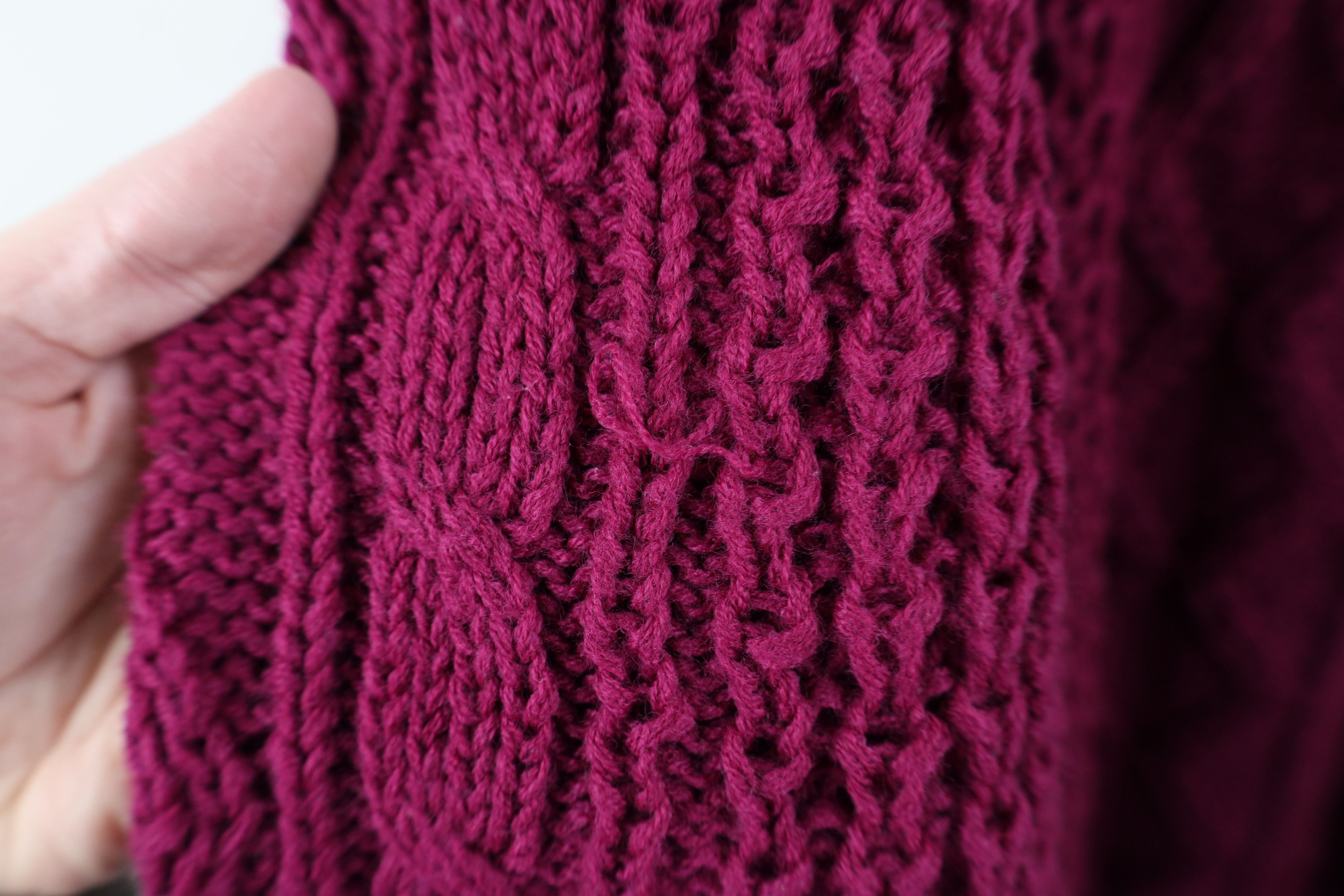 Vintage Vintage 90s Streetwear Cable Knit Fisherman Sweater Purple Size XL / US 12-14 / IT 48-50 - 5 Thumbnail