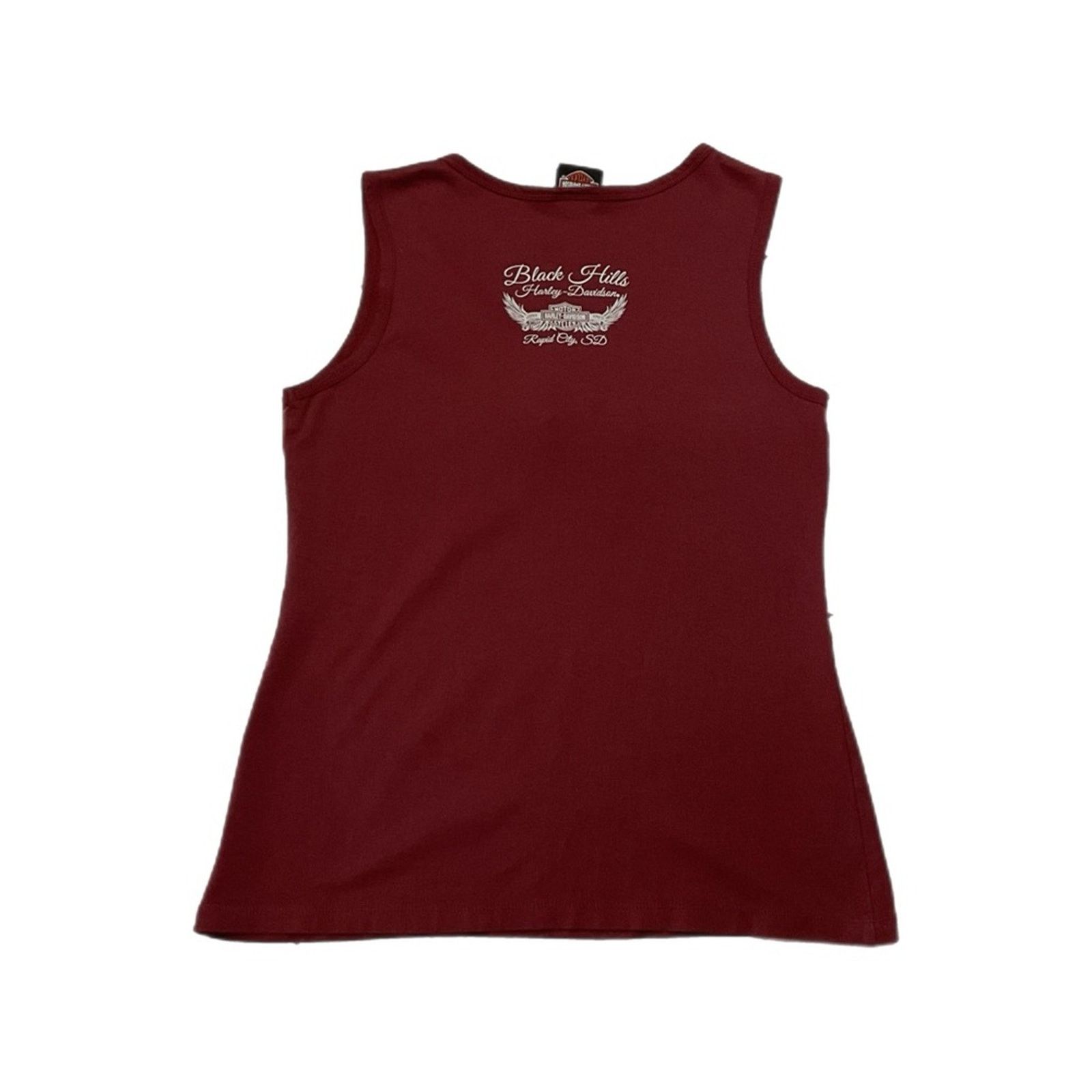 Harley Davidson Vintage Harley-Davidson Burgundy Lace Front Tank Top Size M / US 6-8 / IT 42-44 - 2 Thumbnail