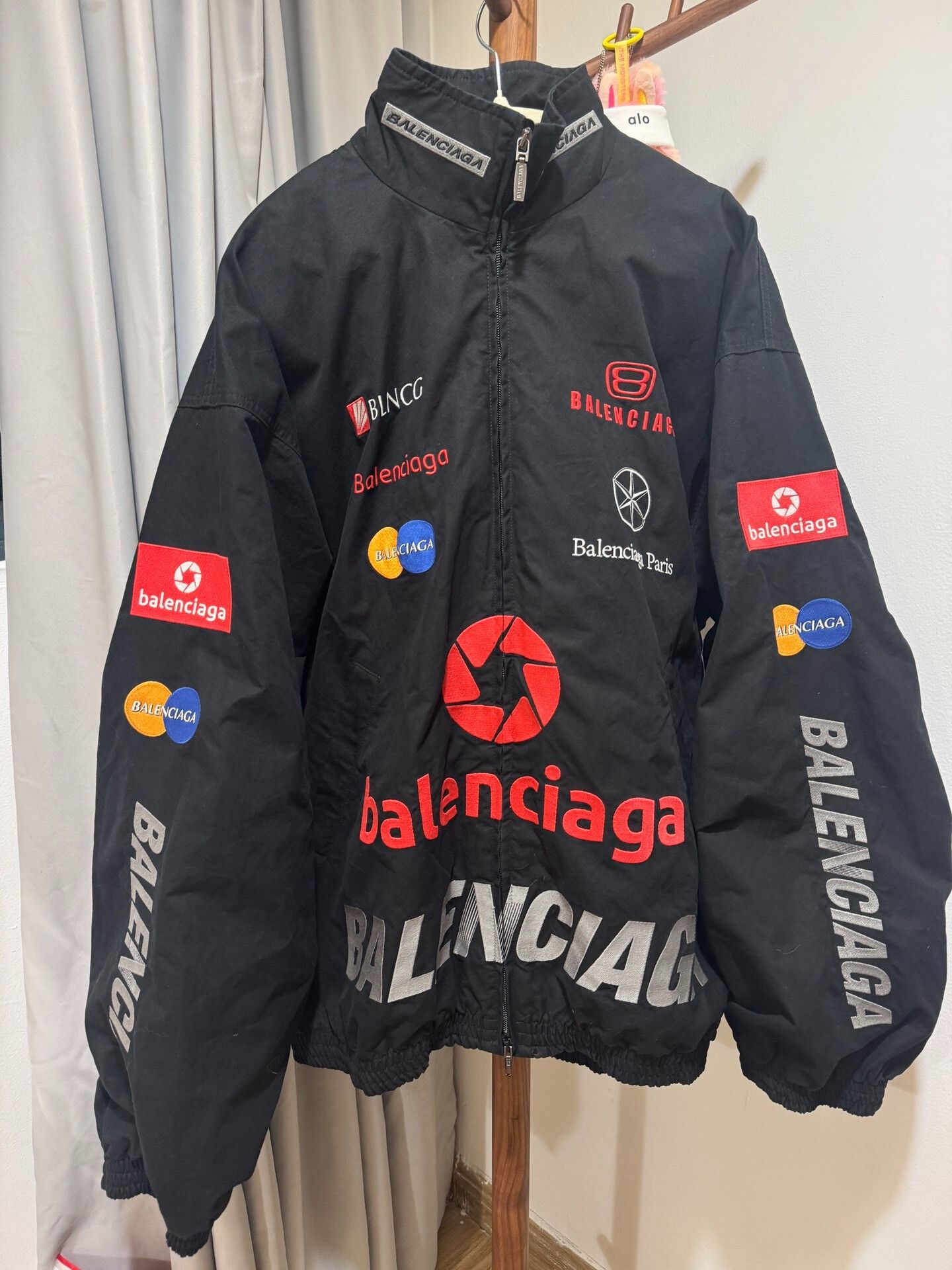 balenciaga embroidered racing style jacket
