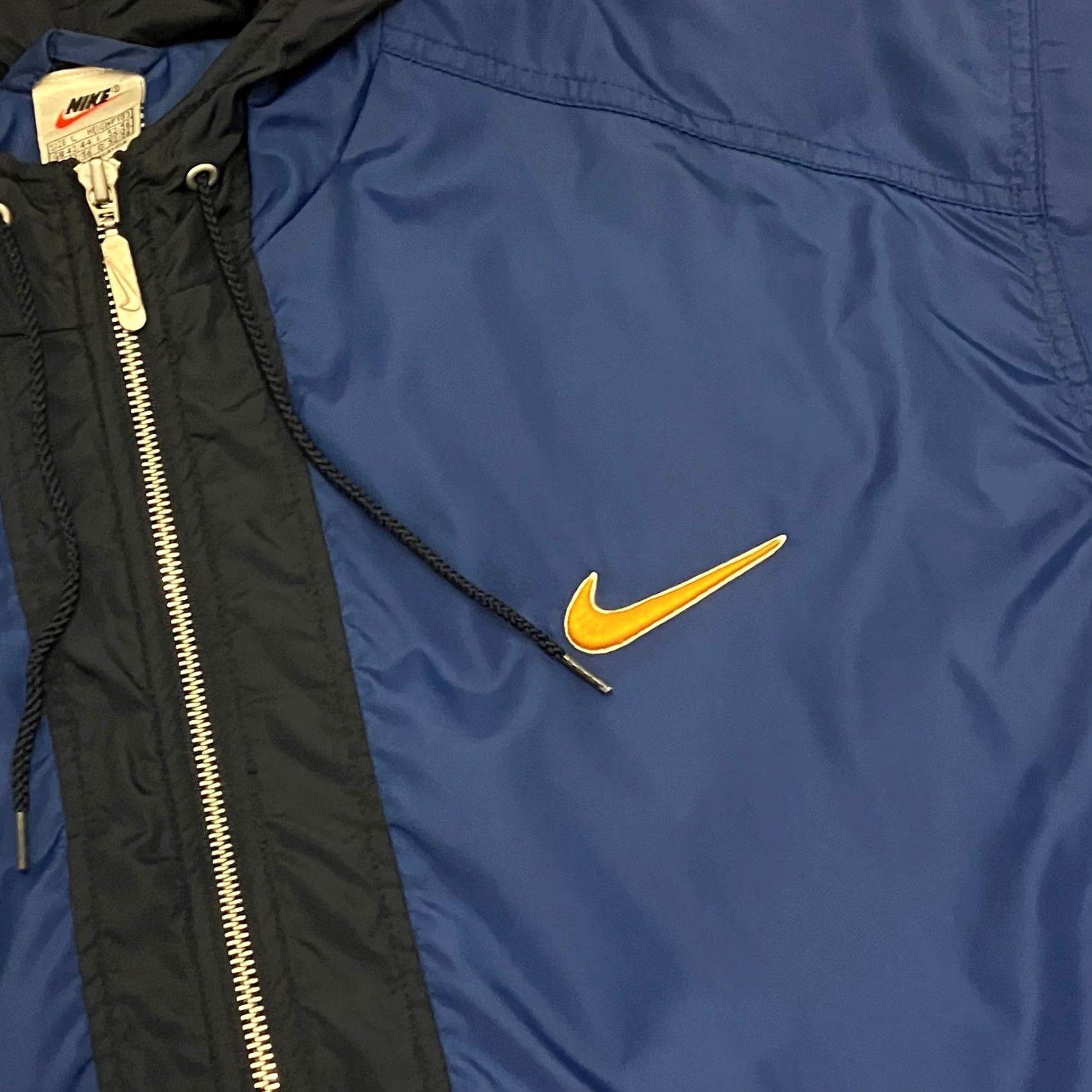 Nike VINTAGE Nike Hooded Anorak Jacket Mens L Blue Black Swoosh Pullover Coat Size US L / EU 52-54 / 3 - 2 Thumbnail