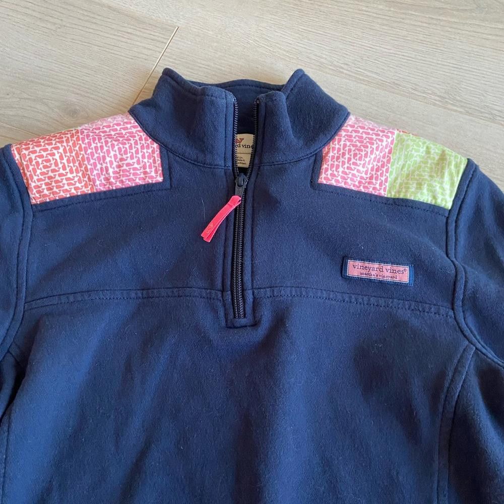 Vineyard Vines Vineyard Vines Dark Blue Quarter Zip Sweatshirt Pullover Size XS / US 0-2 / IT 36-38 - 2 Thumbnail