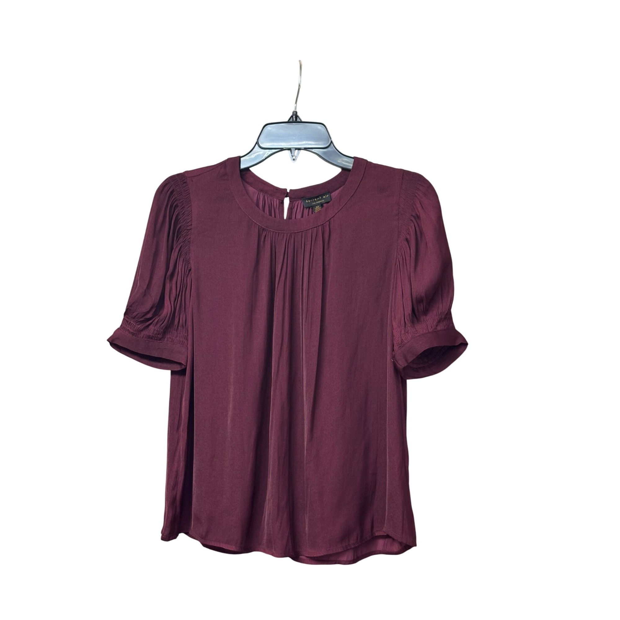 Current Air Current Air Shirred Short Sleeve Blouse, Plum, XS Size XS / US 0-2 / IT 36-38 - 10 Thumbnail