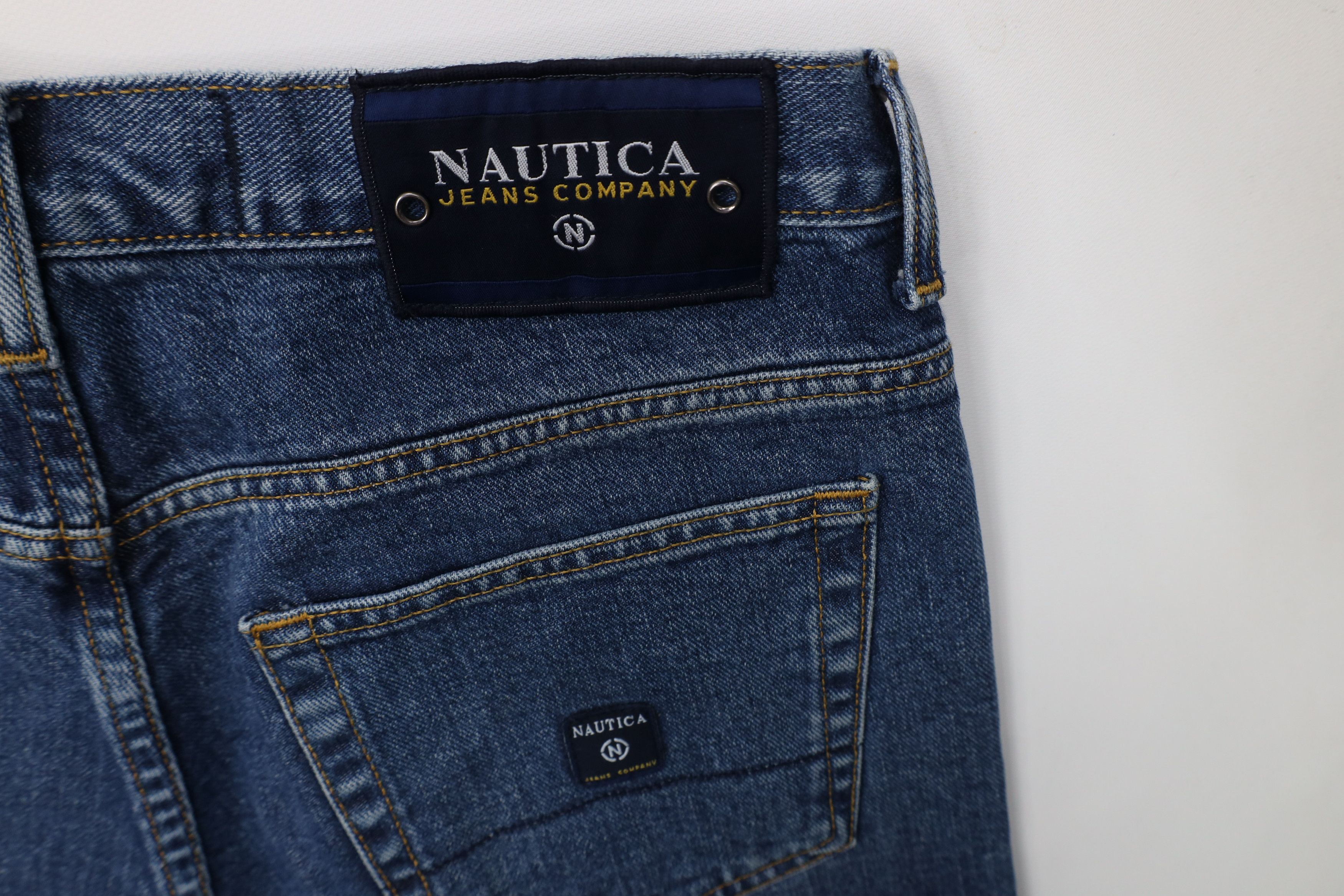Nautica Vintage 90s Y2K Nautica Wide Leg Denim Jeans Blue Cotton Size US 32 / EU 48 - 12 Thumbnail
