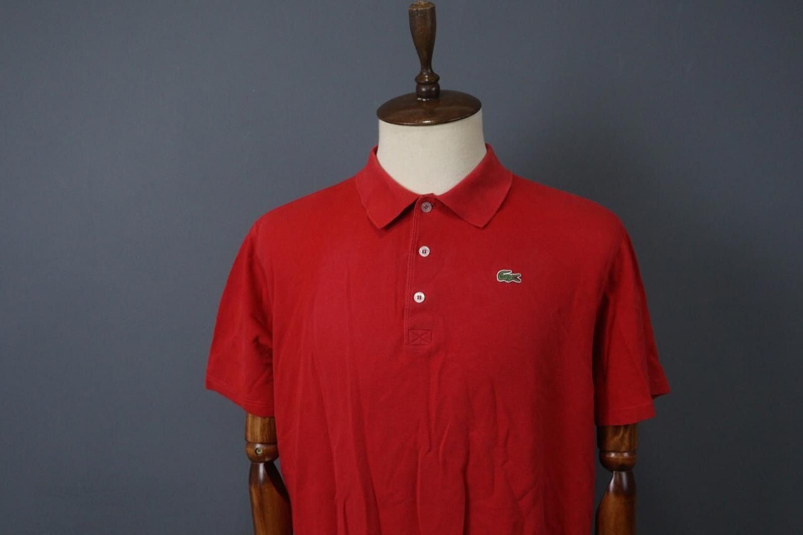 Lacoste Lacoste Red Cotton Collared Popover Polo Shirt Size 8 Size US M / EU 48-50 / 2 - 2 Thumbnail