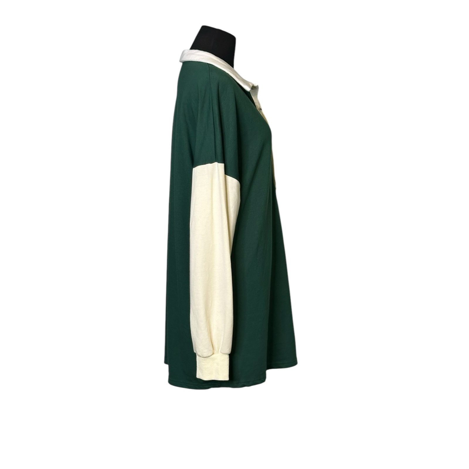 Shein Shein green cream long sleeves polo shirt dress size Medium Size M / US 6-8 / IT 42-44 - 13 Thumbnail