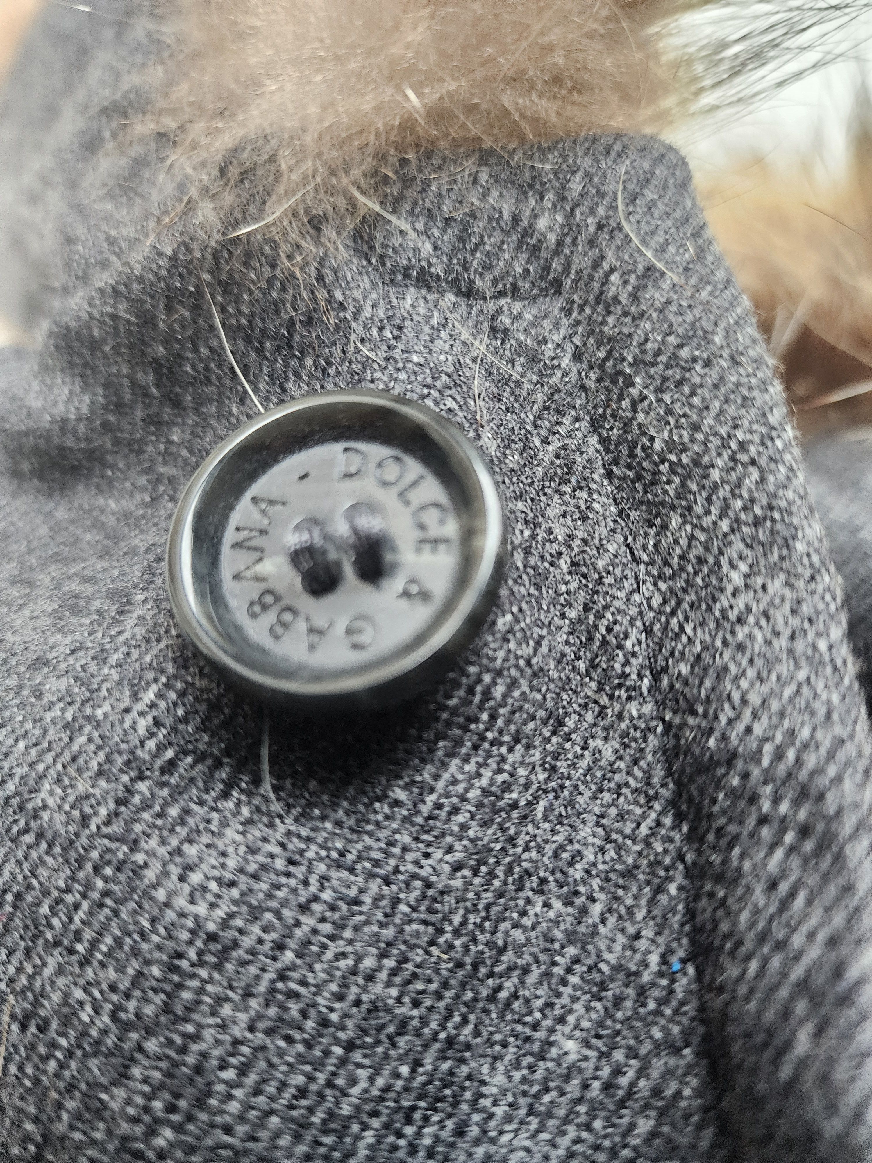Dolce & Gabbana FUR COLLARED GREY CAR COAT VINTAGE INSPIRED Size US L / EU 52-54 / 3 - 9 Thumbnail