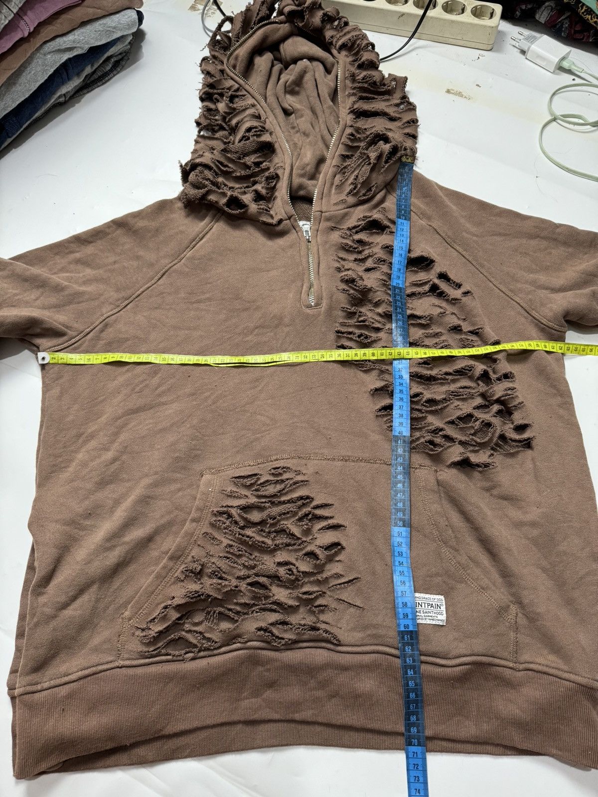 If Six Was Nine × Japanese Brand × Le Grande Bleu (L.G.B.) Distressed Saintpain Brown Hoodie full Zipper Ifsix lgb Size US L / EU 52-54 / 3 - 13 Thumbnail