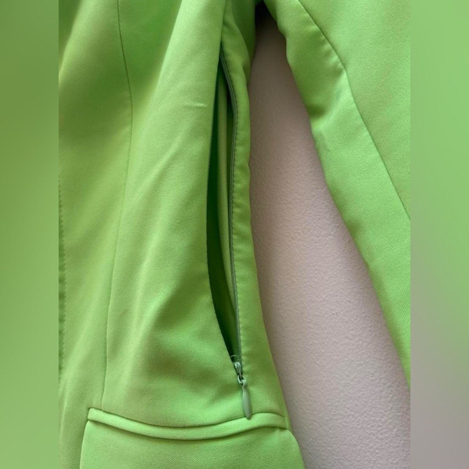 Zara Zara Neon Green Blazer Dress Size XS With Tags Mini Size XS / US 0-2 / IT 36-38 - 3 Thumbnail