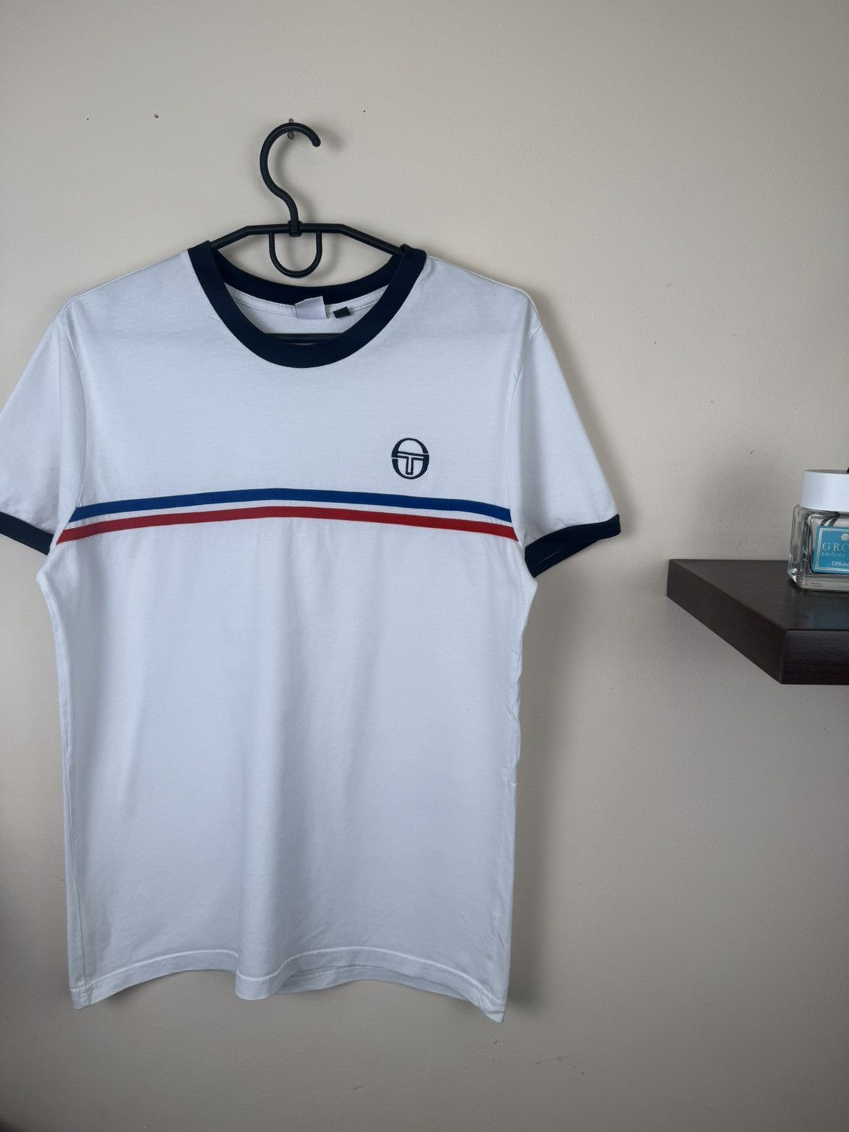 Sergio Tacchini Sergio Tacchini Mens M Whiw Blue T-Shirt Red Logo Athletic Size US M / EU 48-50 / 2 - 4 Thumbnail