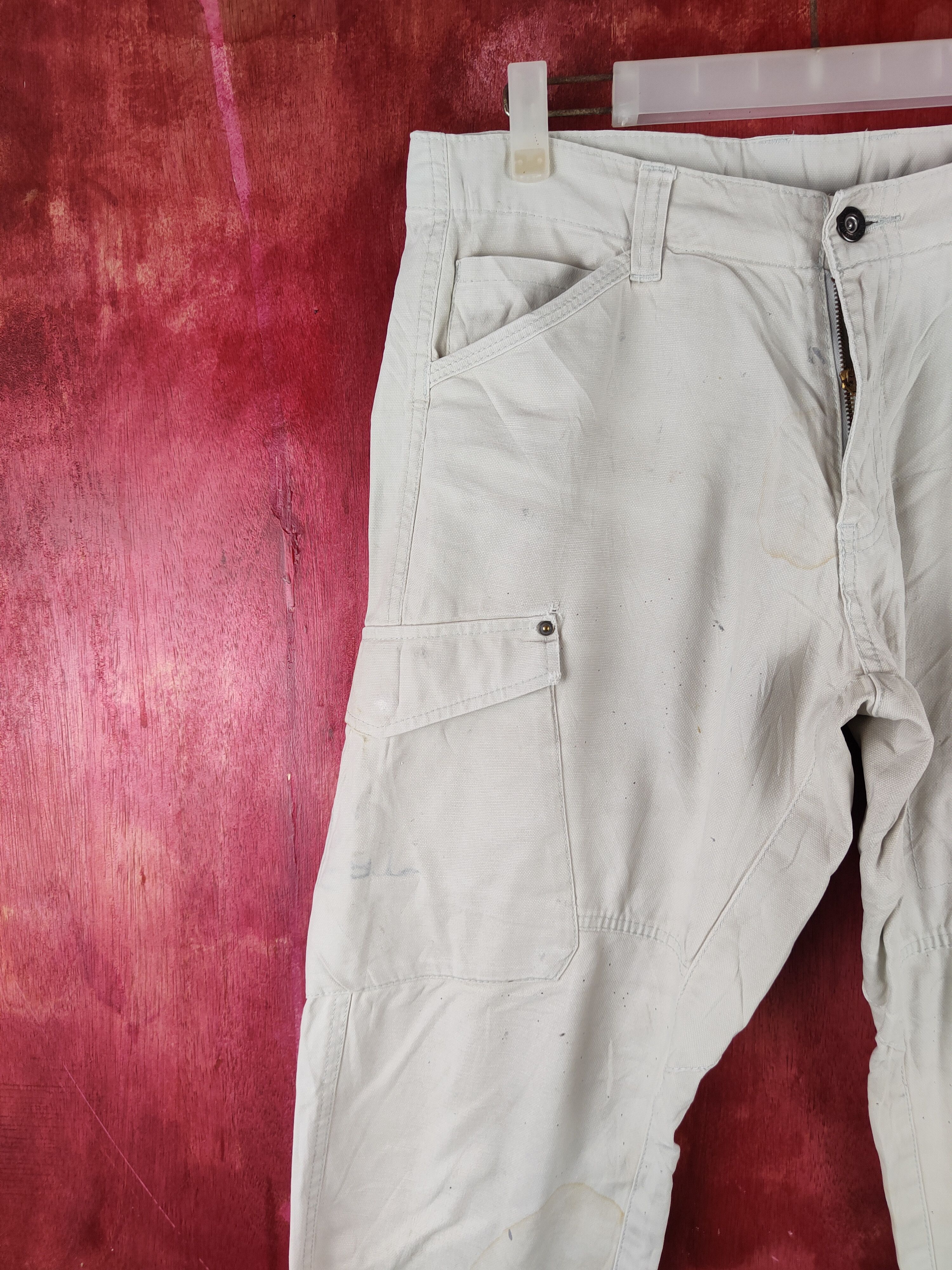 Japanese Brand Genba Ivory Multipocket Cargo Pants N#S011 Size US 32 / EU 48 - 3 Thumbnail