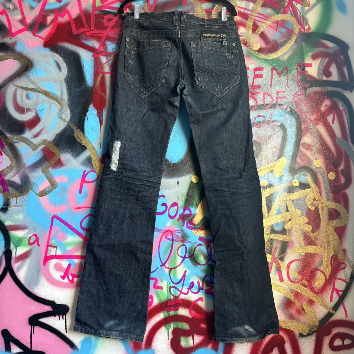 Guess Vintage Y2K Guess Repaired Bootcut Loose Jeans Size 29 Size US 29 - 2 Thumbnail