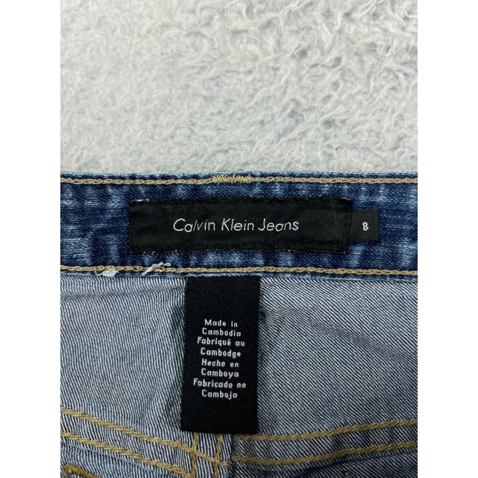 Calvin Klein Calvin Klein Women's Flared Jeans 8 Medium Wash Denim Cotton Zipper Distressed 27x31 Made in Bangladesh Size 30" / US 8 / IT 44 - 3 Thumbnail