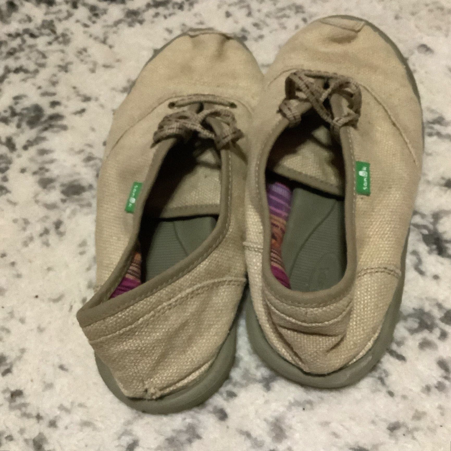 Sanuk Sanuk Casual Sneaker Tie Shoe Sz 10 Women's Beige Canvas Low Top Flat Lace Up Lake Shoes Size L / US 10 / IT 46 - 5 Thumbnail