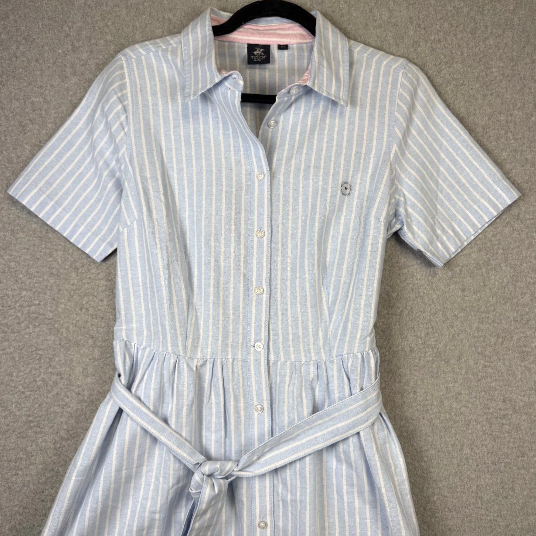 Beverly Hills Polo Club Beverly Hills Polo Club Shirt Dress Womens M Sport Fit Short Sleeve Midi Blue Dress Length Shirt DressM Size M / US 6-8 / IT 42-44 - 2 Thumbnail