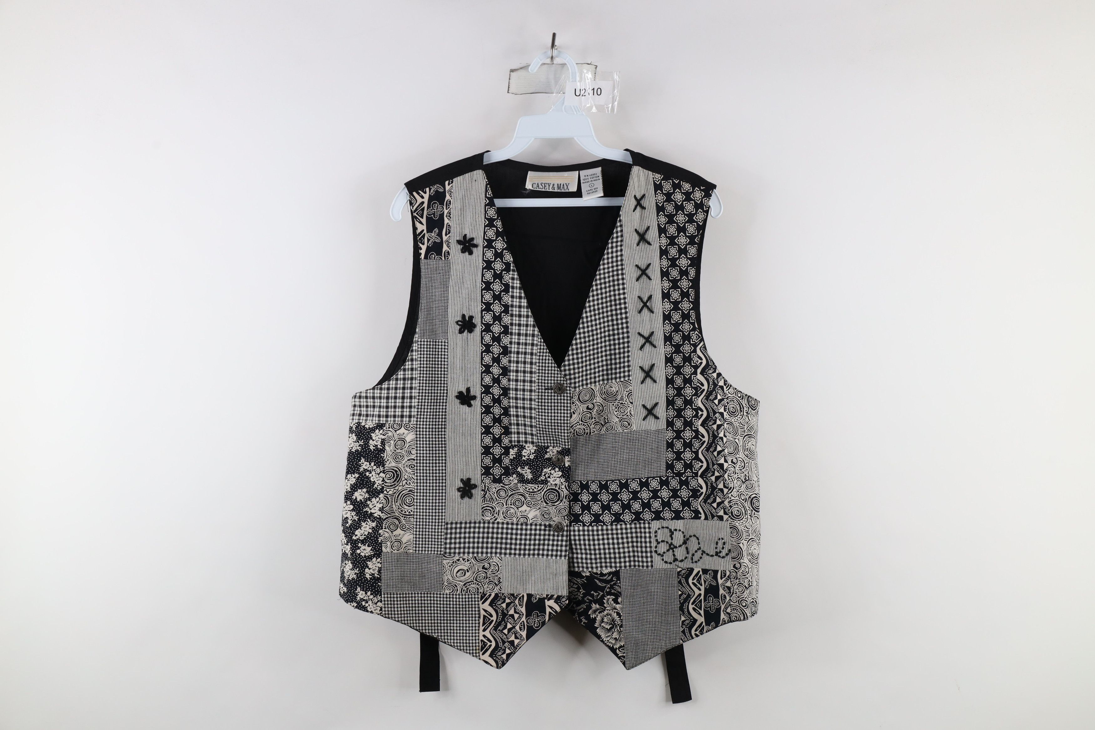 Vintage Vintage 90s Streetwear Flower Patchwork Vest Jacket Size L / US 10 / IT 46 - 1 Thumbnail