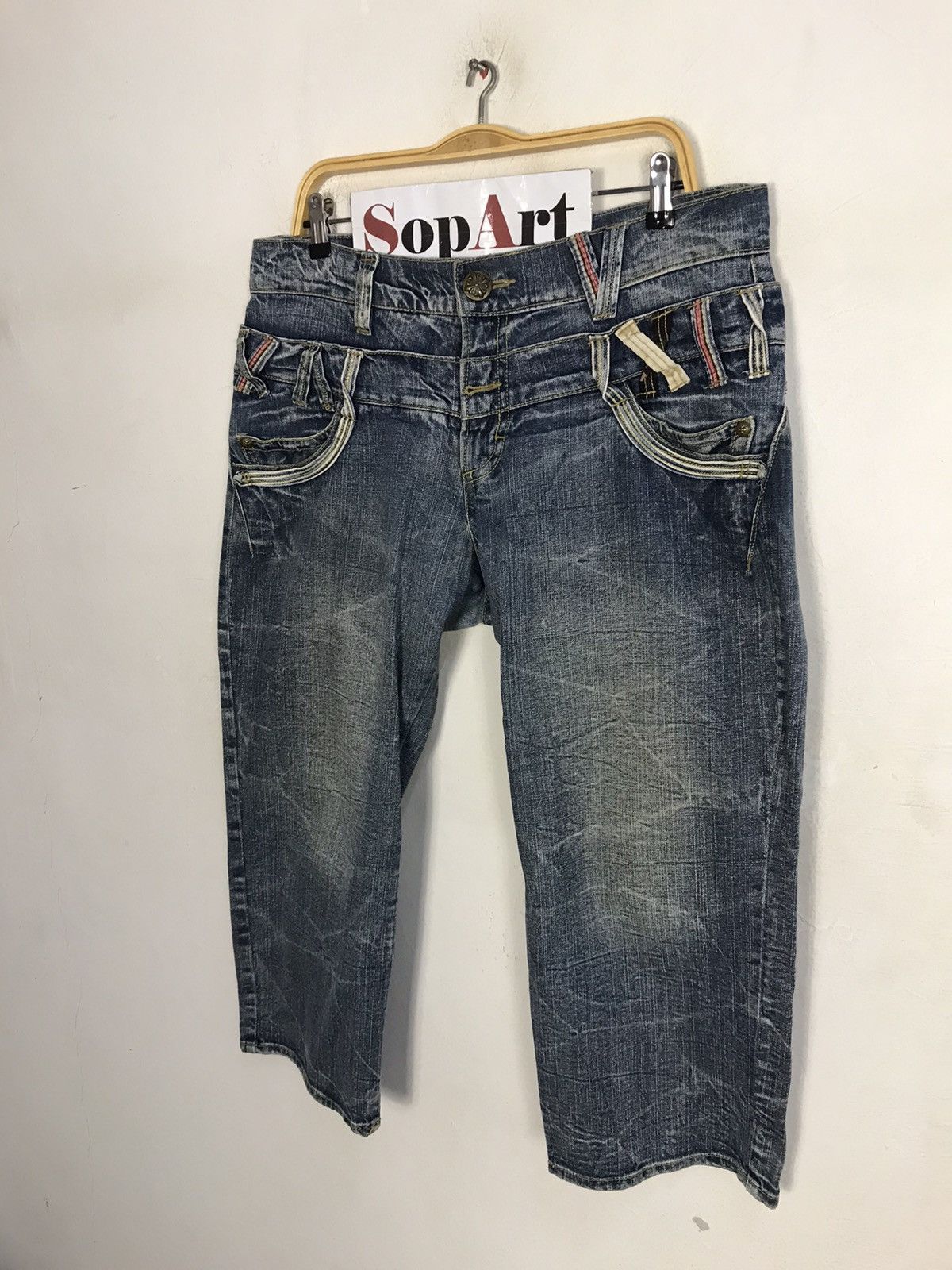 Japanese Brand × Vintage Vintage Japanese Brand Double Waist Denim Shorts Design Size US 36 / EU 52 - 4 Thumbnail