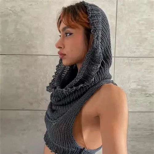 Handmade Streetwear Knitted Crochet Tank Top Y2k Size S / US 4 / IT 40 - 2 Thumbnail