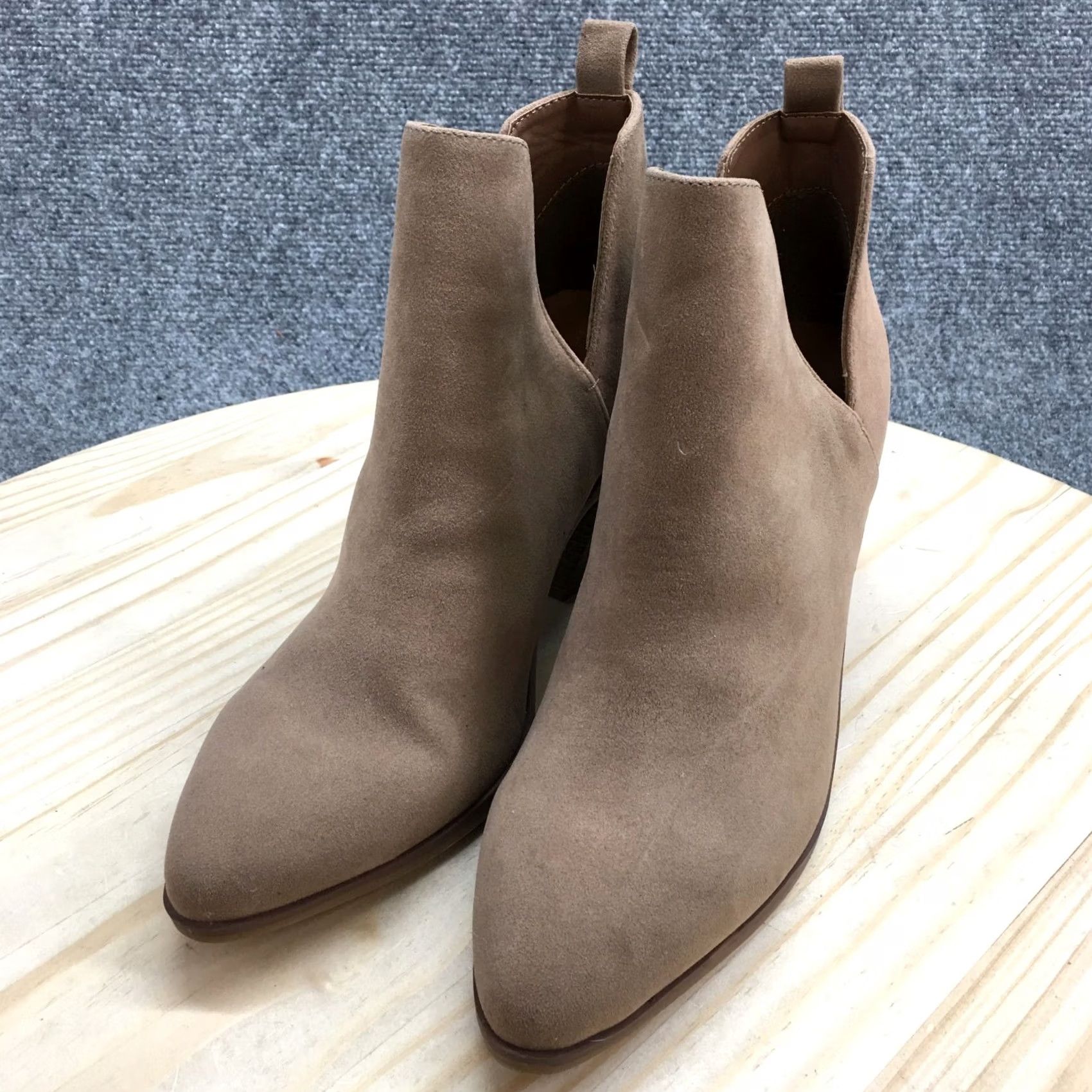 Vintage Universal Thread Boots Women 8.5 Brown Split Ankle Block Heel Casual Fabric Boots Women 8.5 Brown Block Heel Ankle Bootie Size US 9 / IT 39 - 4 Thumbnail