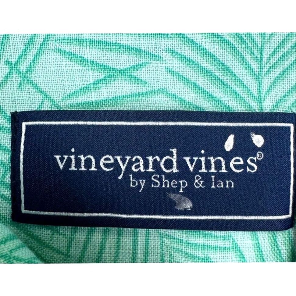 Vineyard Vines Vineyard Vines Hawaiian Shirt Mens Medium Green Linen Button-Up Whale NEW Size US M / EU 48-50 / 2 - 3 Thumbnail