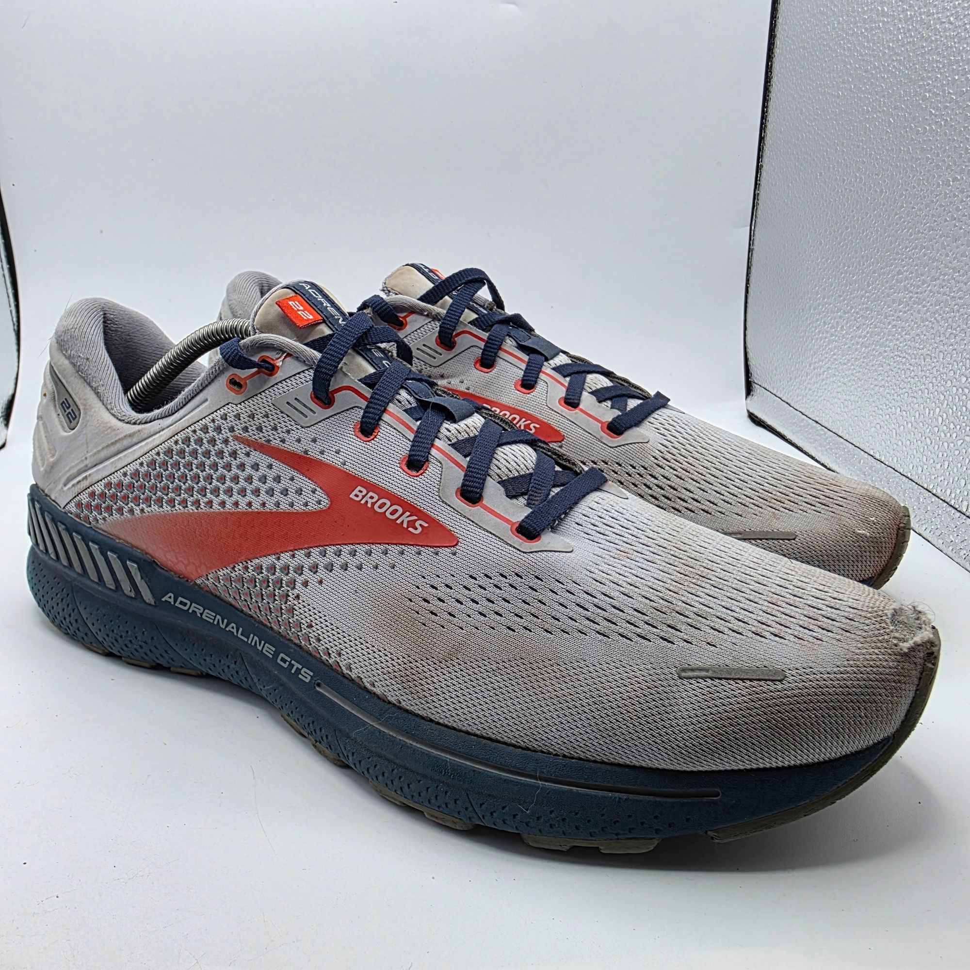 Brooks Brooks Adrenaline GTS 22 Mens Size 13 Gray Arctic Red Athlet Size US 13 / EU 46 - 1 Thumbnail