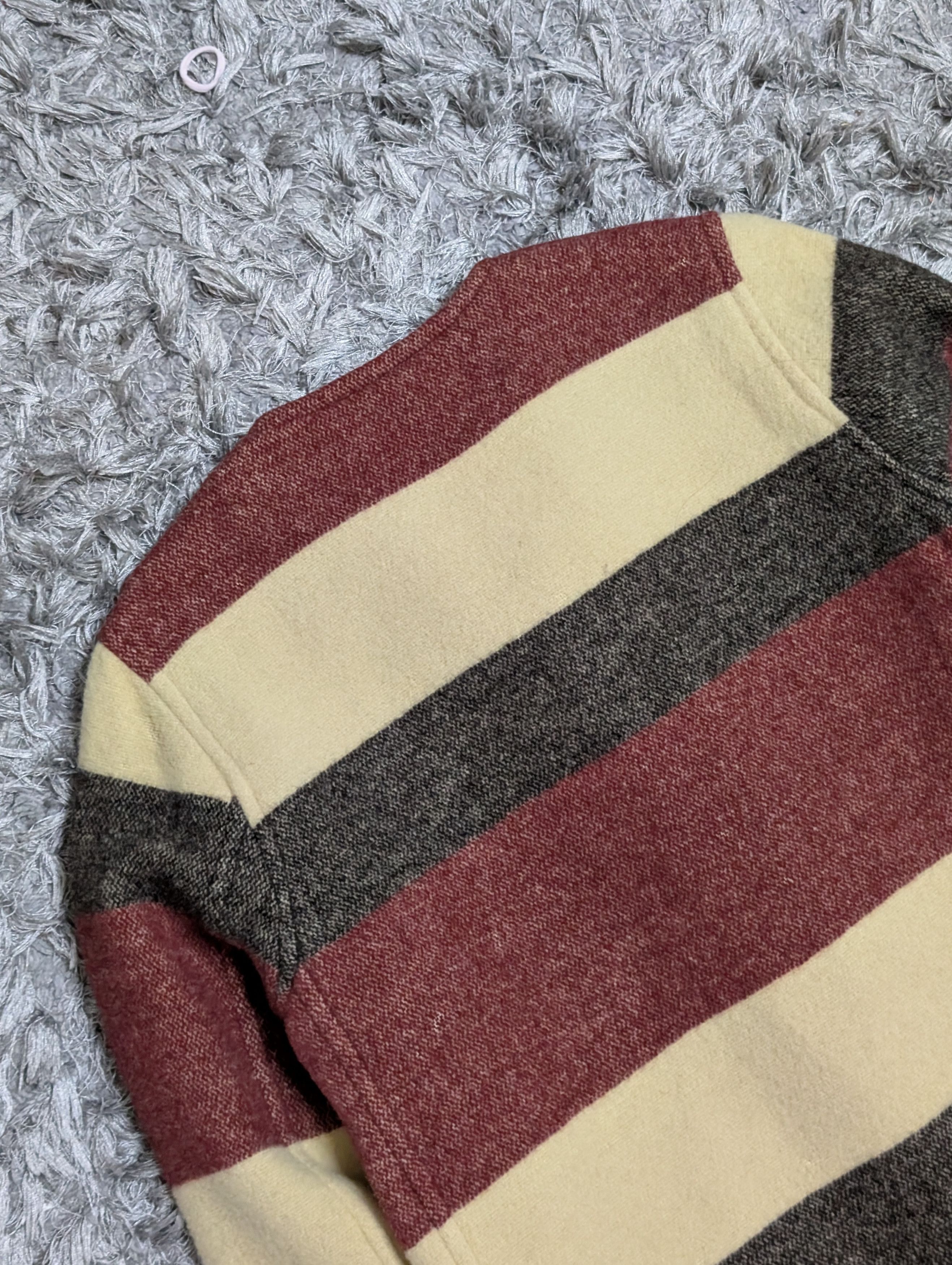 Japanese Brand Vintage Maple Creeks Japan Striped Jacket Wool Duffle Coat Size M / US 6-8 / IT 42-44 - 8 Thumbnail
