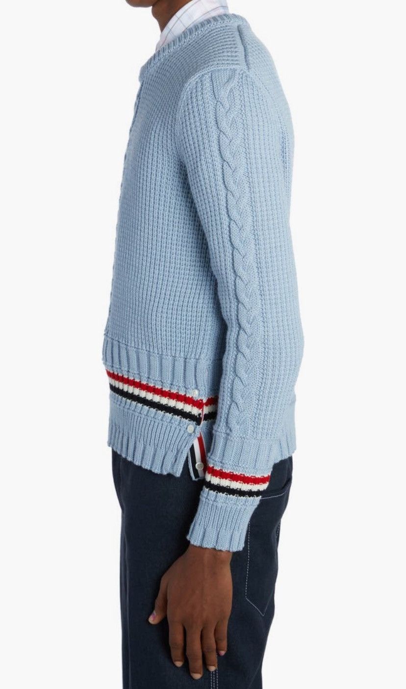 Thom Browne Cable Knit Merino Wool w/ RWB Stripe Size US S / EU 44-46 / 1 - 10 Thumbnail