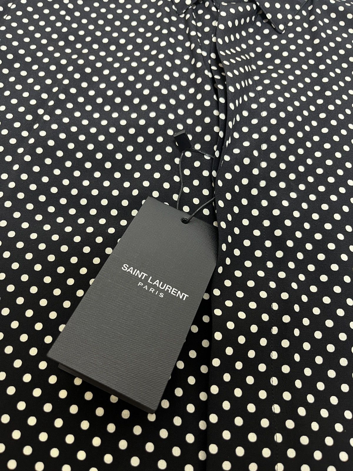 Saint Laurent Paris Polka dot silk shirt Size US L / EU 52-54 / 3 - 7 Thumbnail
