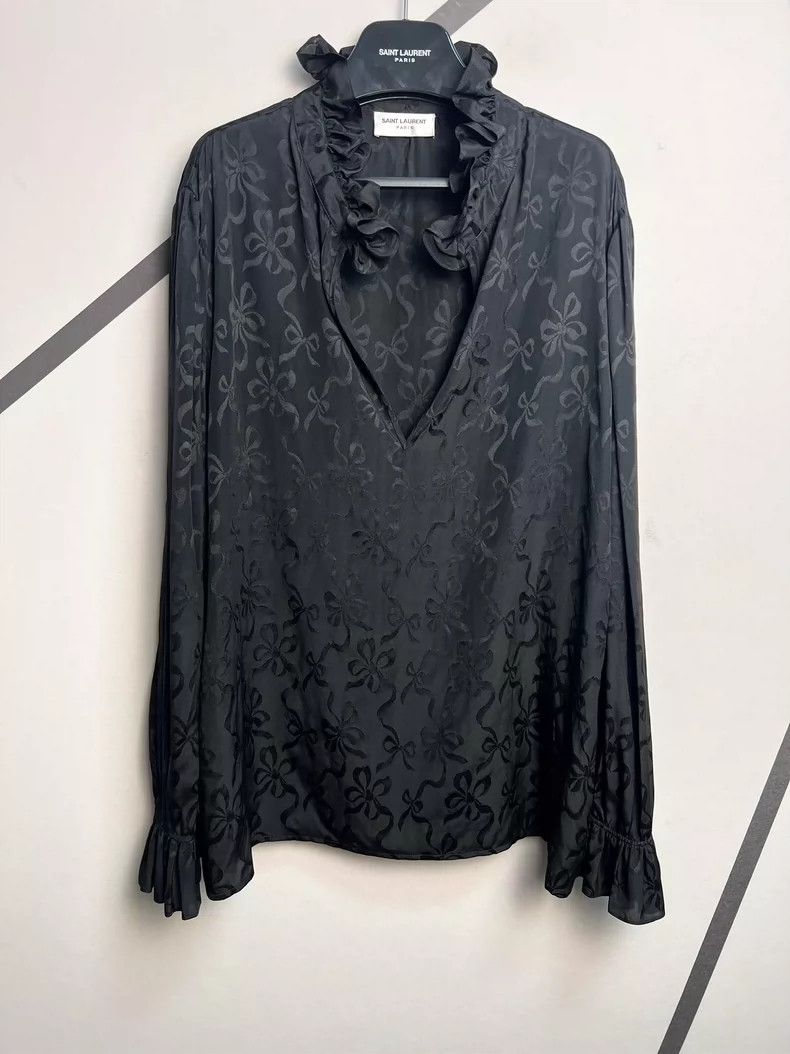 Saint Laurent Paris Saint Laurent Paris22 Spring/Summer Runway Black Floral Fu Size US XXS / EU 40 - 2 Thumbnail