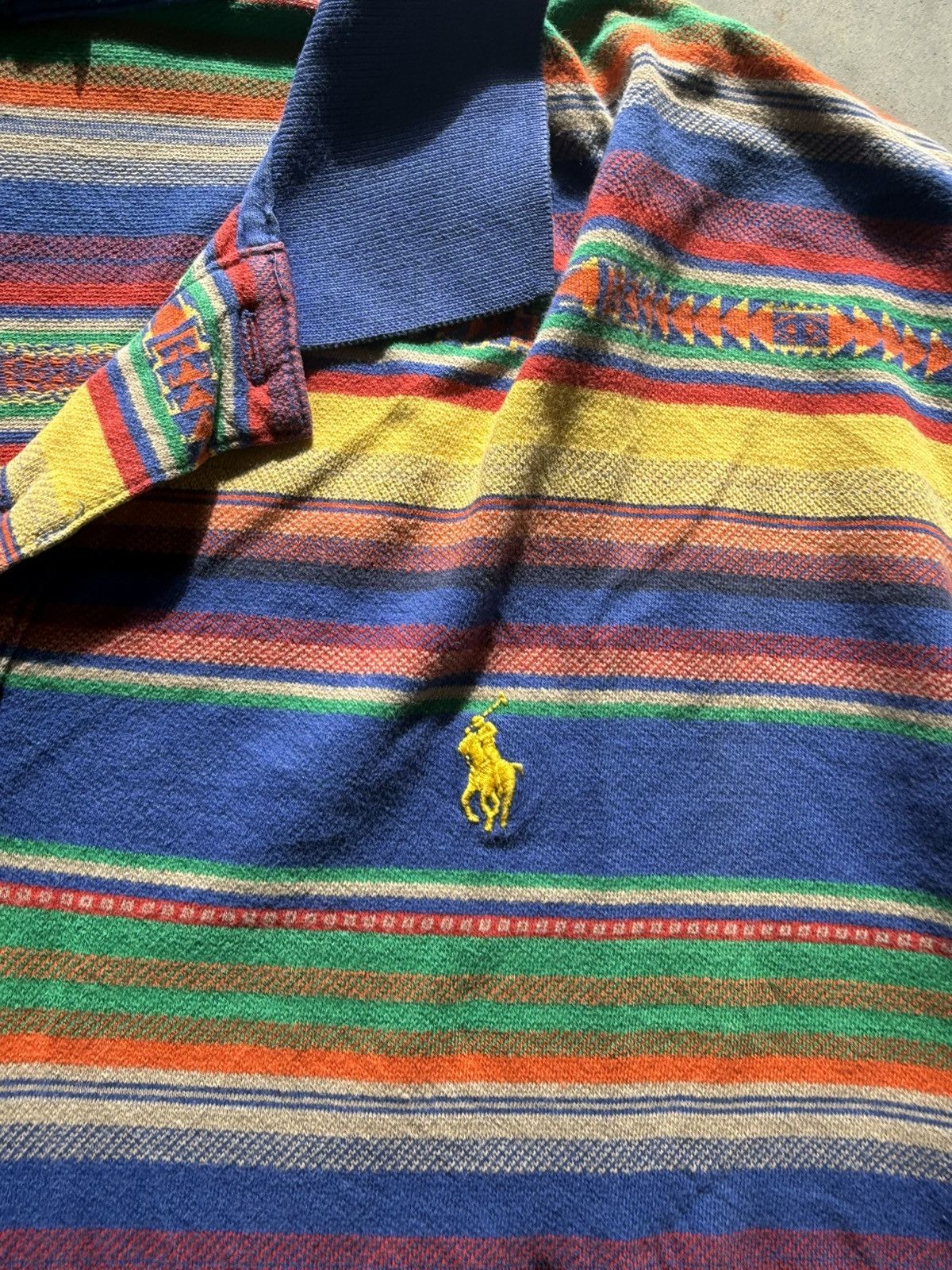 Polo Ralph Lauren Vintage Polo Ralph Lauren Tribal Aztec Polo Size US XXL / EU 58 / 5 - 3 Thumbnail
