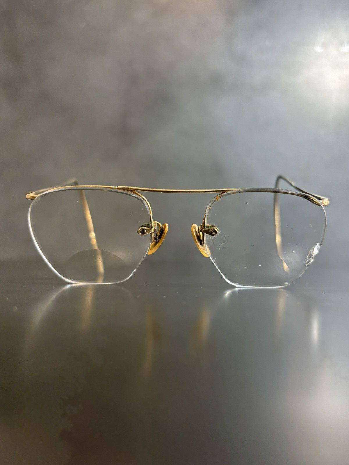 Bausch & Lomb Antique B&L Eyeglasses 1930s Bausch GoldFill HalfRim Frames Size ONE SIZE - 3 Thumbnail