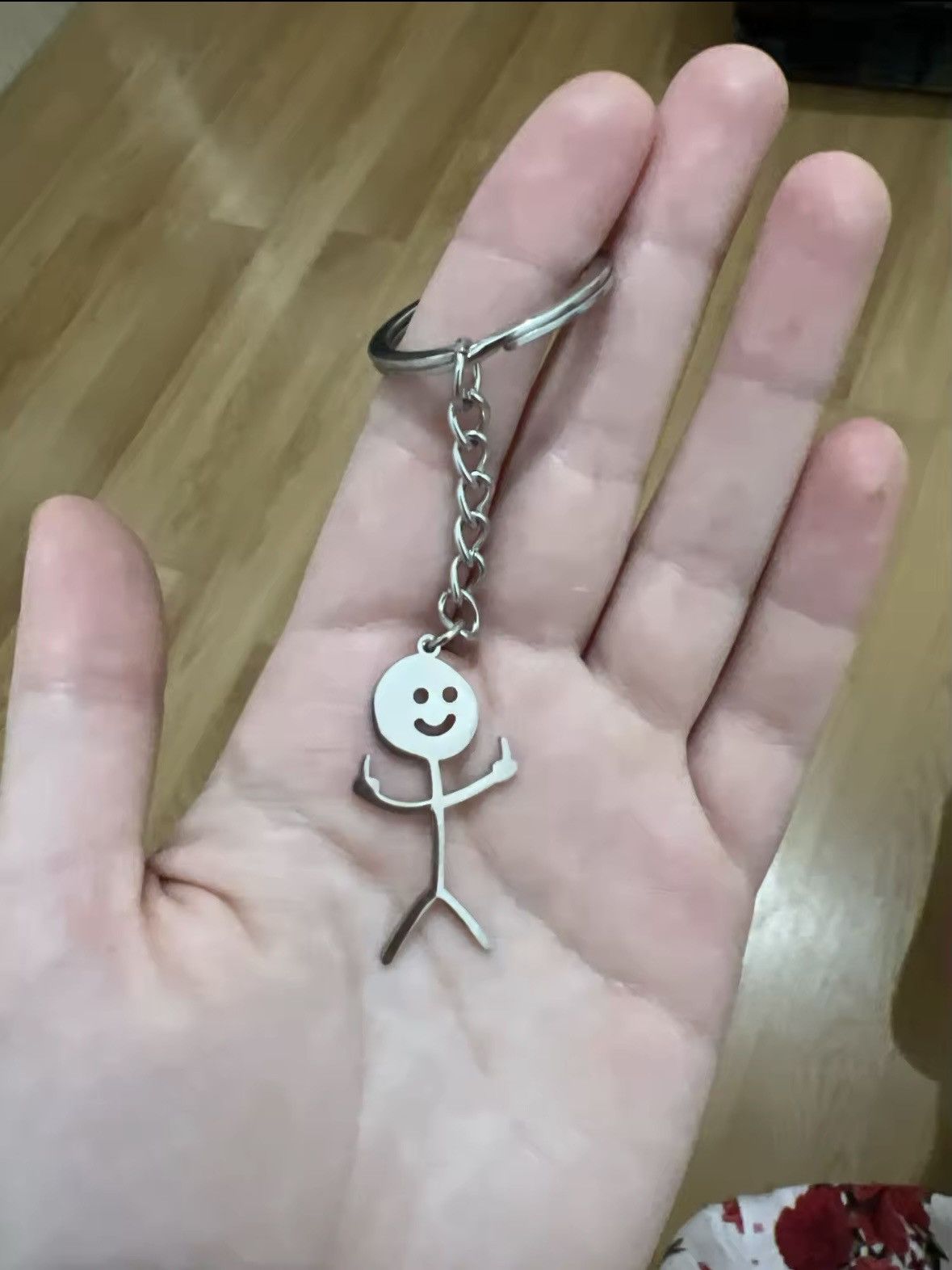 Designer Finger stickman keychain stainless steel Size ONE SIZE - 3 Thumbnail