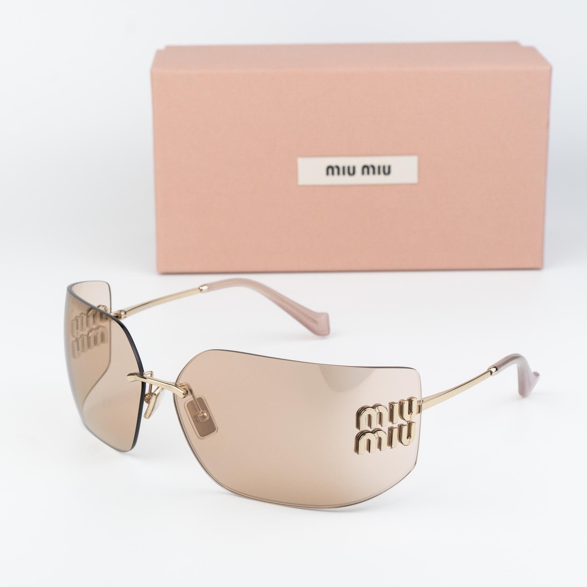 Miu Miu NEW Miu Miu MU54YS ZVN20F RUNWAY Rimless Women Sunglasses Size ONE SIZE - 1 Thumbnail