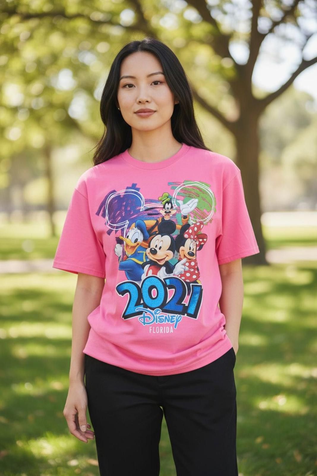 Disney 2021 Disney Florida Pink Graphic T-Shirt with Classic Mickey Size ONE SIZE - 1 Thumbnail