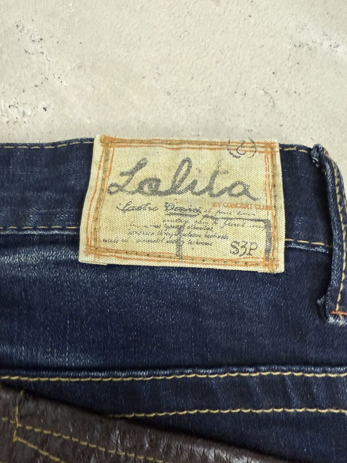 Japanese Brand × Tornado Mart Lolita Japan Claw Mark Leather Trimmed Pocket Flare Jeans Size US 29 - 17 Thumbnail