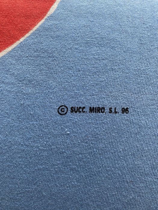 Tee-shirt Vintage Joan Miro - Design Barça Et Art, Taille XL, Manches Courtes, Blanc - État Très Bon