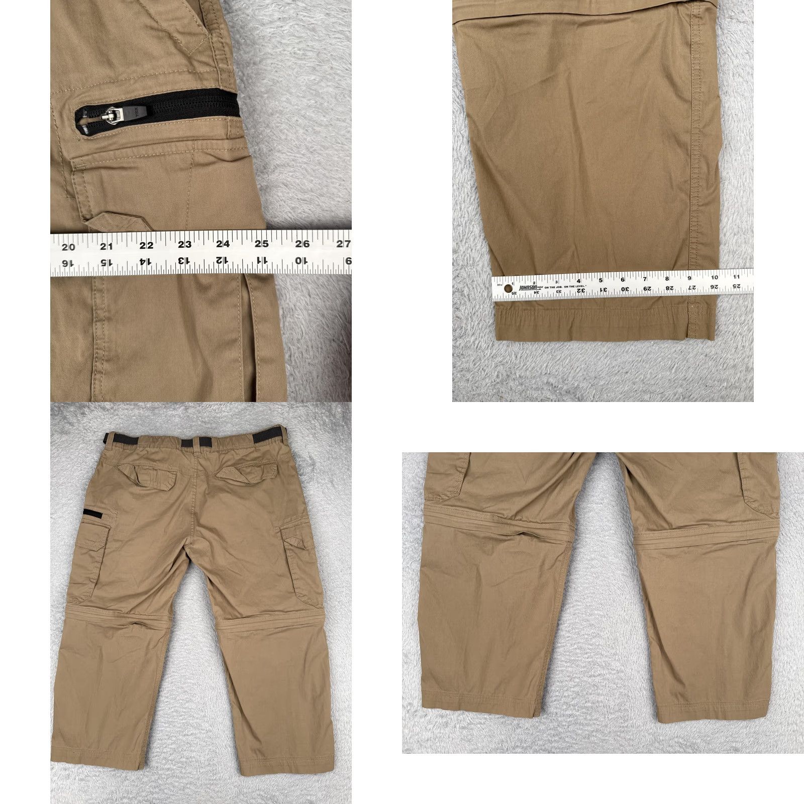 Vintage BC Clothing Pants Mens XXL x 30 Khaki Convertible Cargo Zip Off Hiking Outdoor Size US 39 - 9 Thumbnail