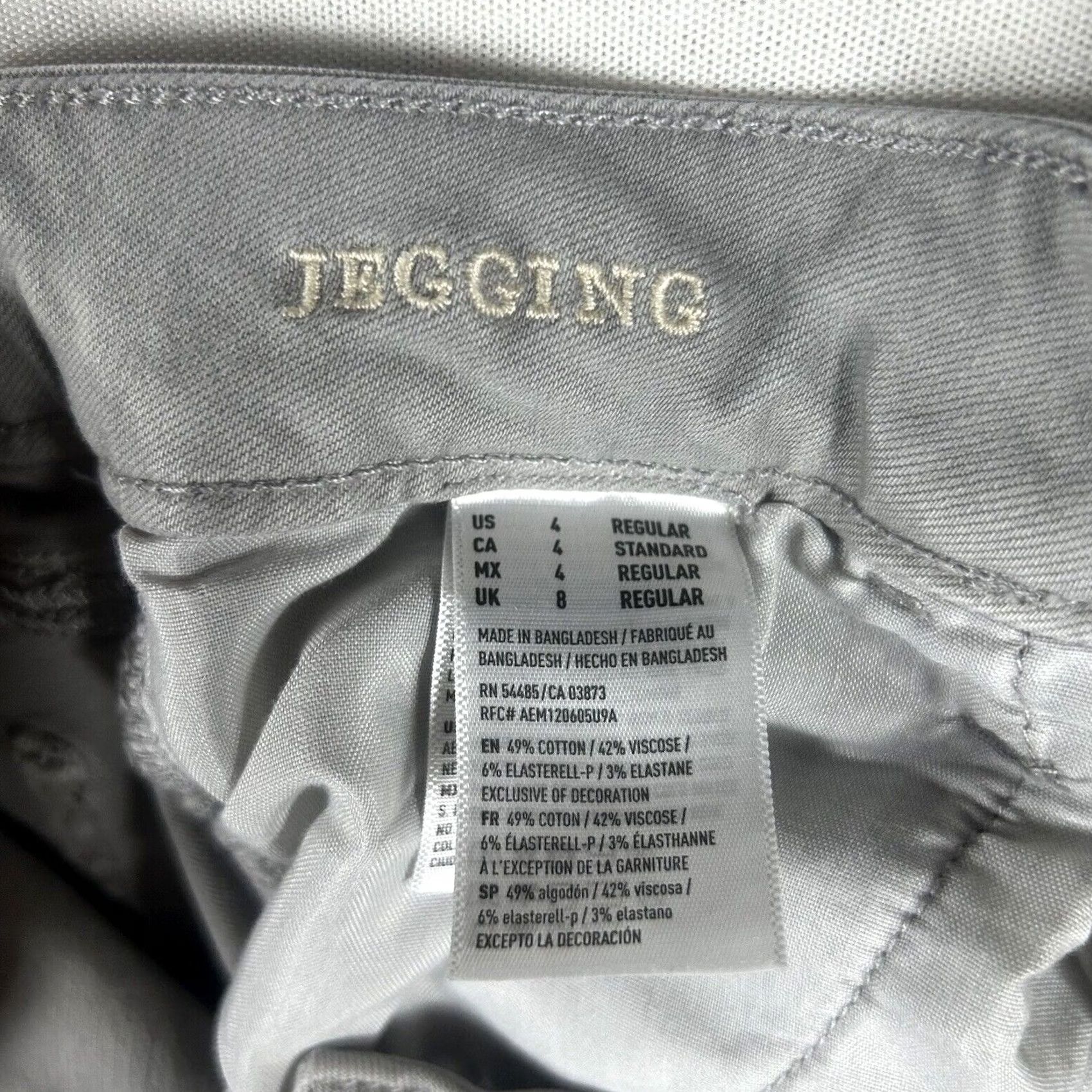 American Eagle Outfitters American Eagle Jegging Jeans Women Gray Size 4 Stretch 5-Pocket Denim Regular Rise Light Wash Mid AEO Size 27" / US 4 / IT 40 - 3 Thumbnail